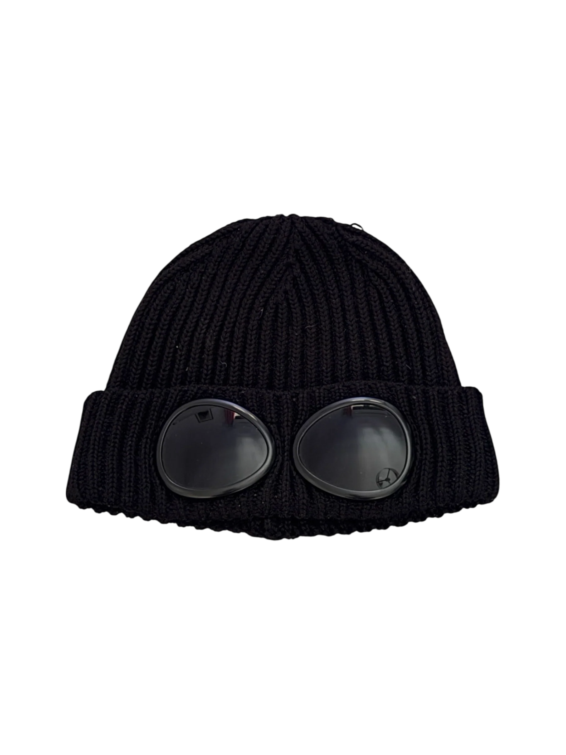 C.P. Company Black Goggle Beanie - Unisize