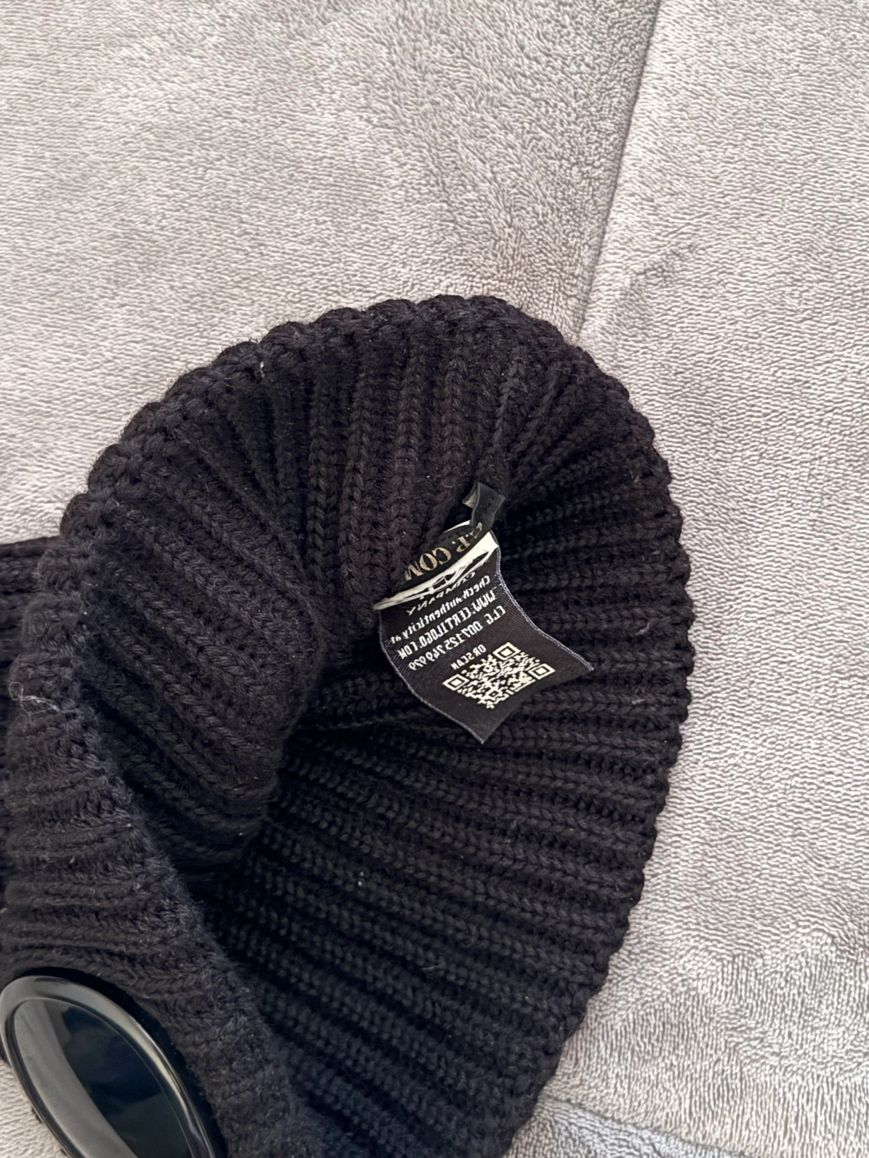 C.P. Company Black Goggle Beanie - Unisize - Image 3