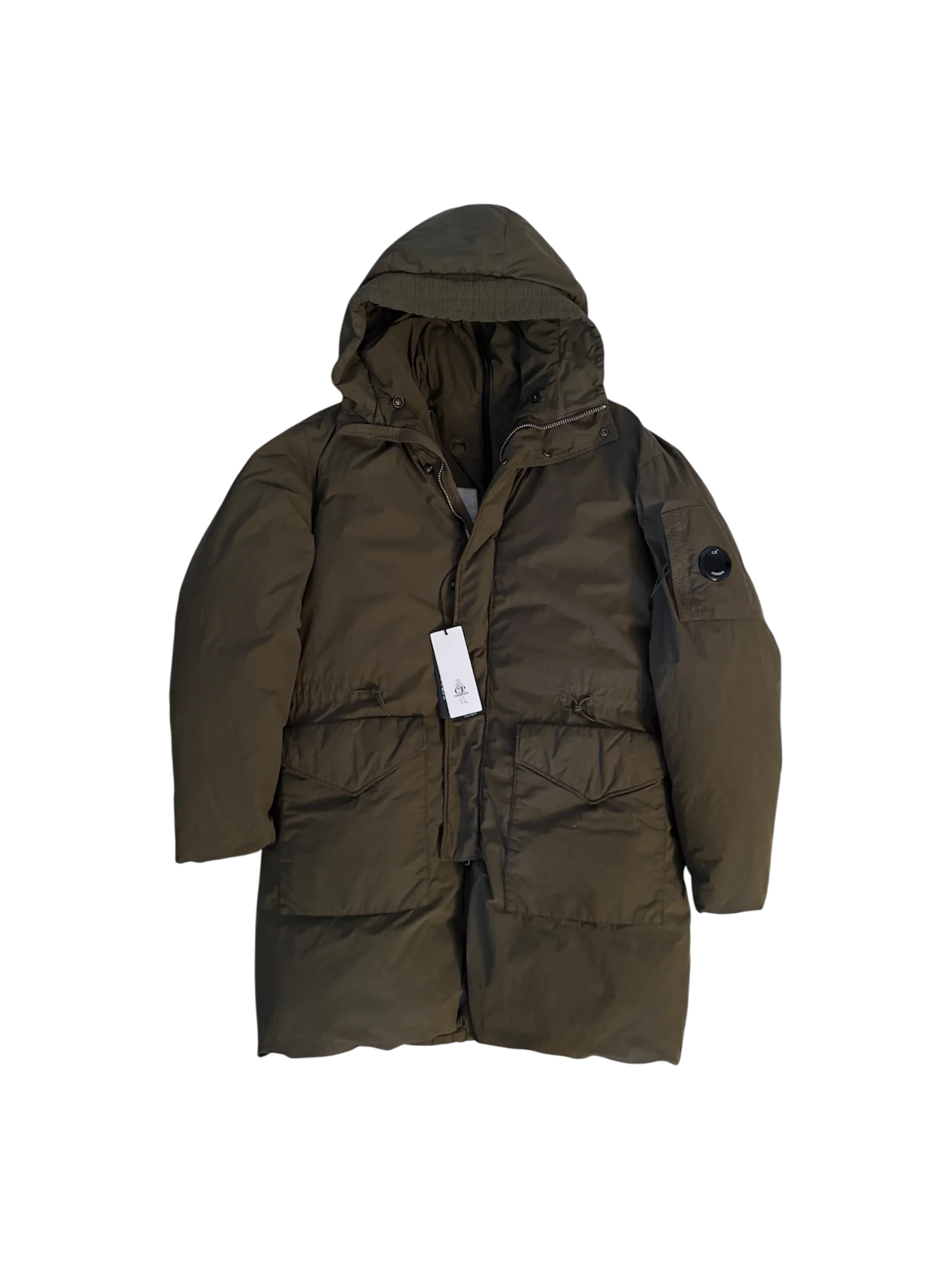 C.P. Company 'Flatt Nylon' Yellow Liner Parka Puffer - 50 (Large)
