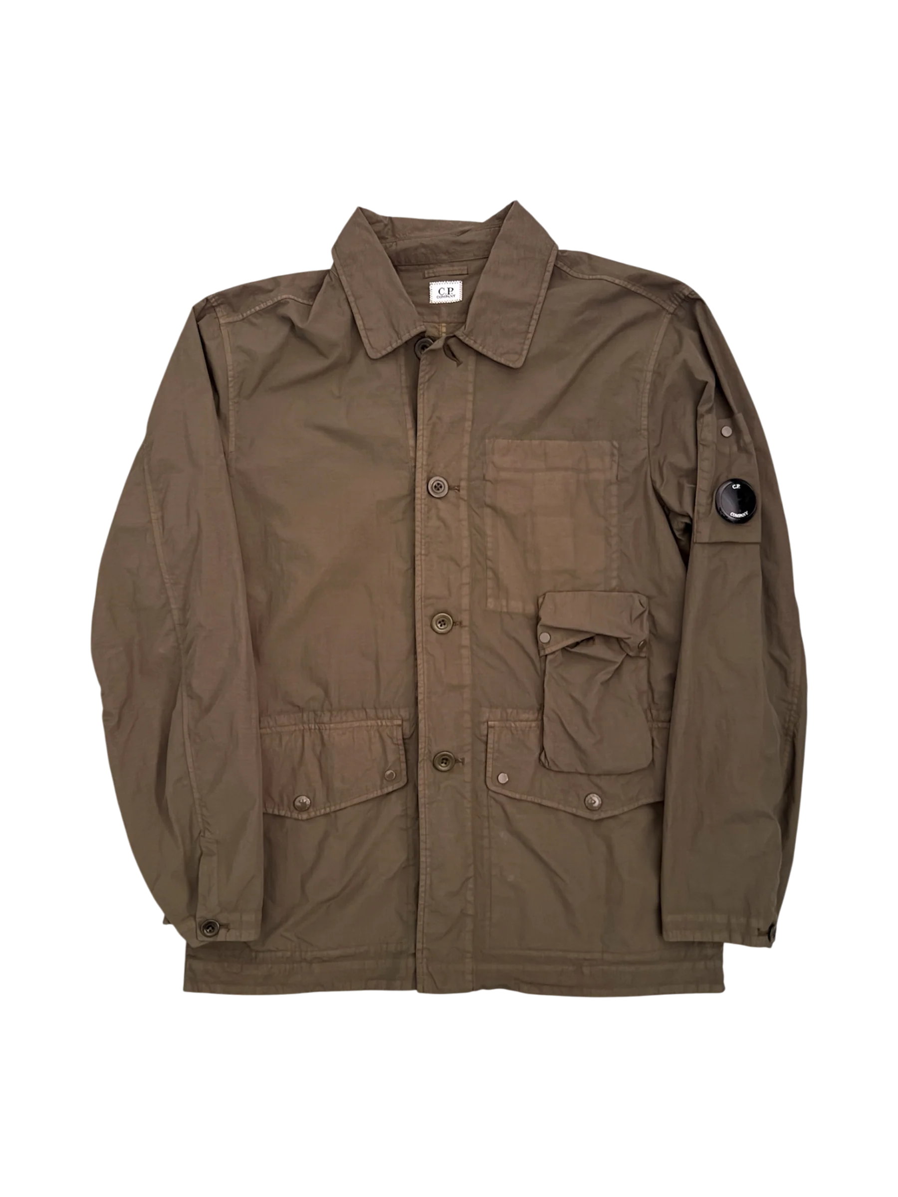 C.P. Company Khaki Flatt Nylon Overshirt - 50 (Large)