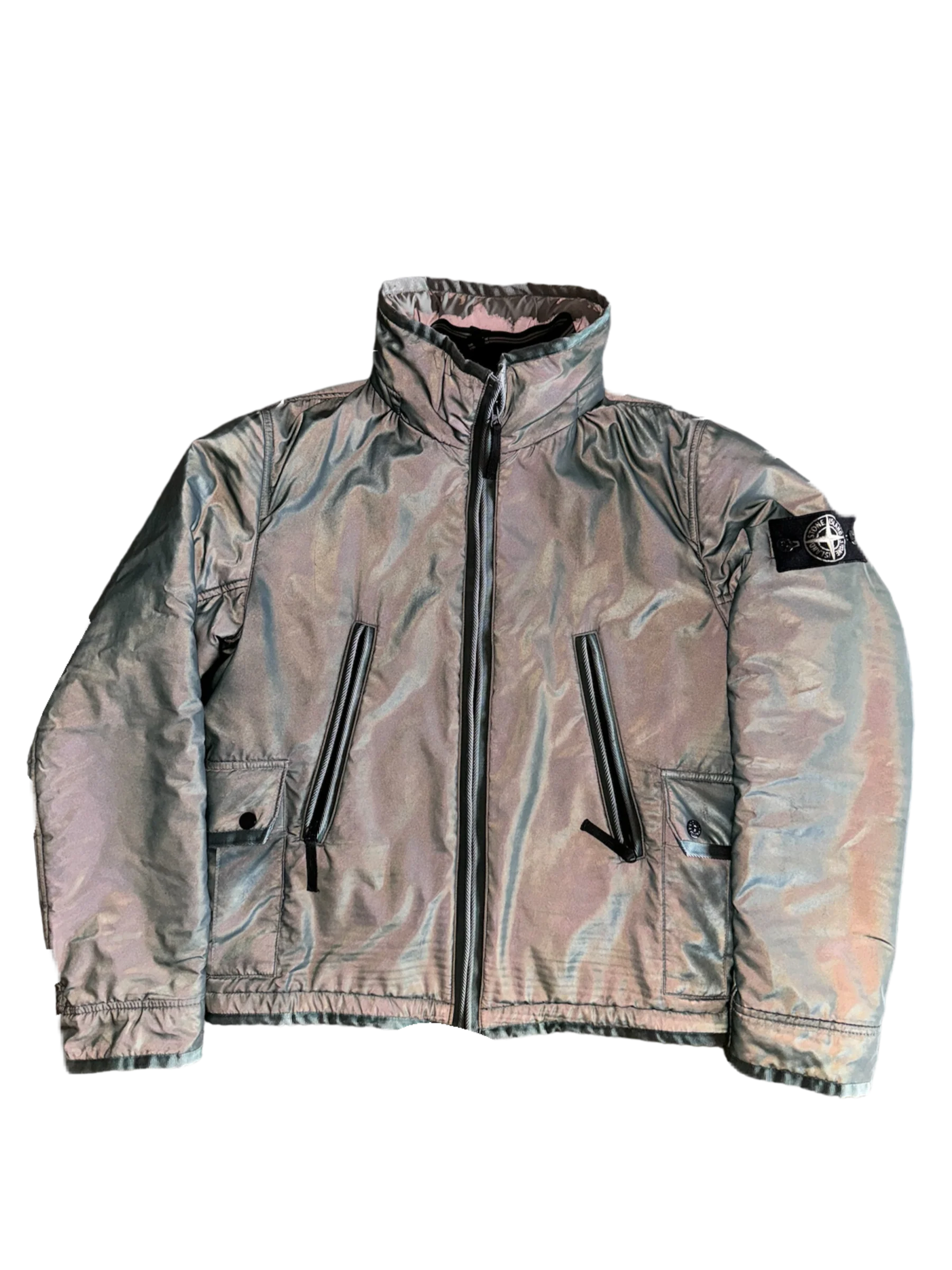 Stone Island 30th Anniversary Green ‘Liquid Reflective’ Jacket - Small