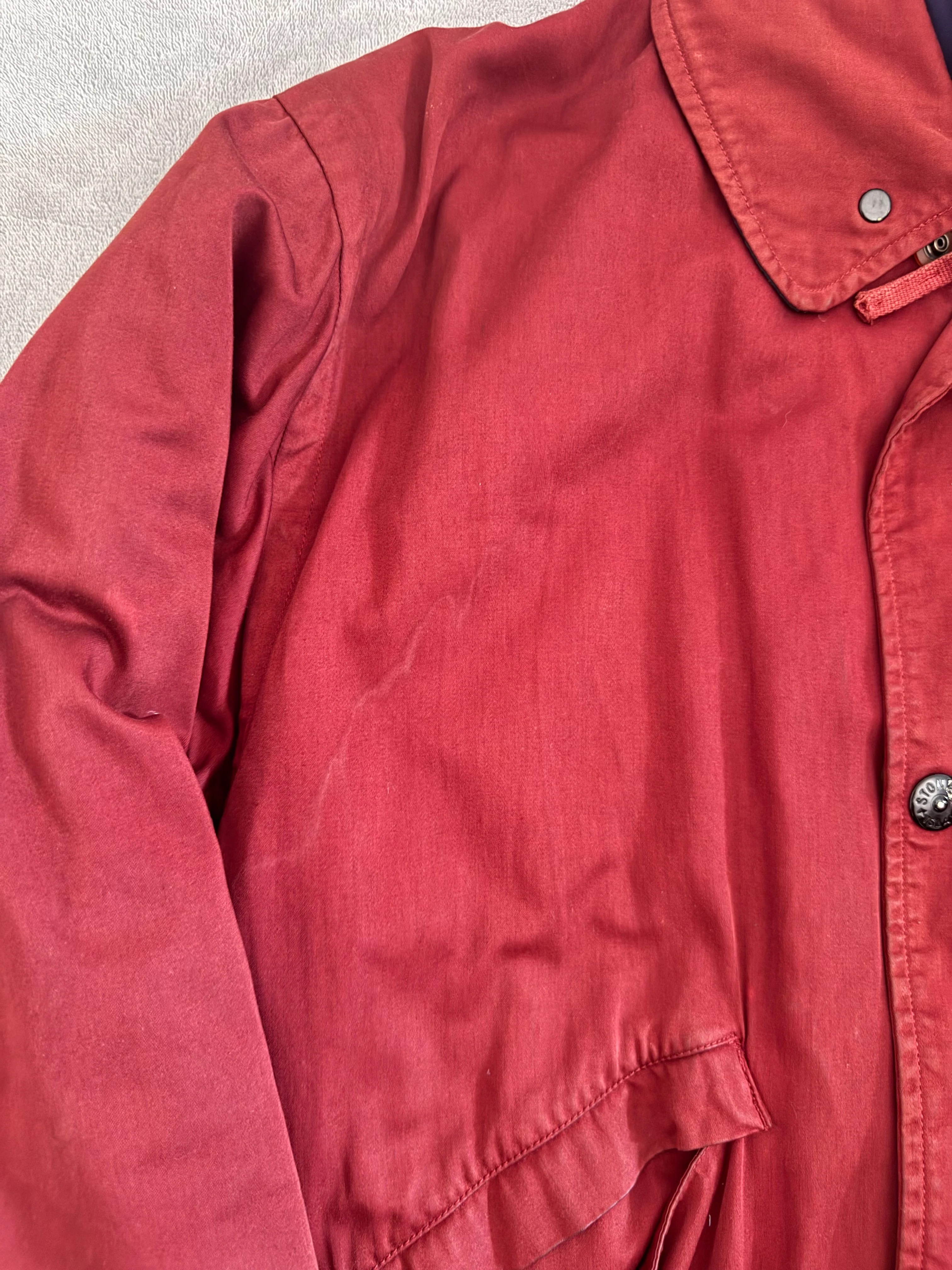 Stone Island 1992 Red 'Raso Gommato' Padded Jacket - Large - Image 5