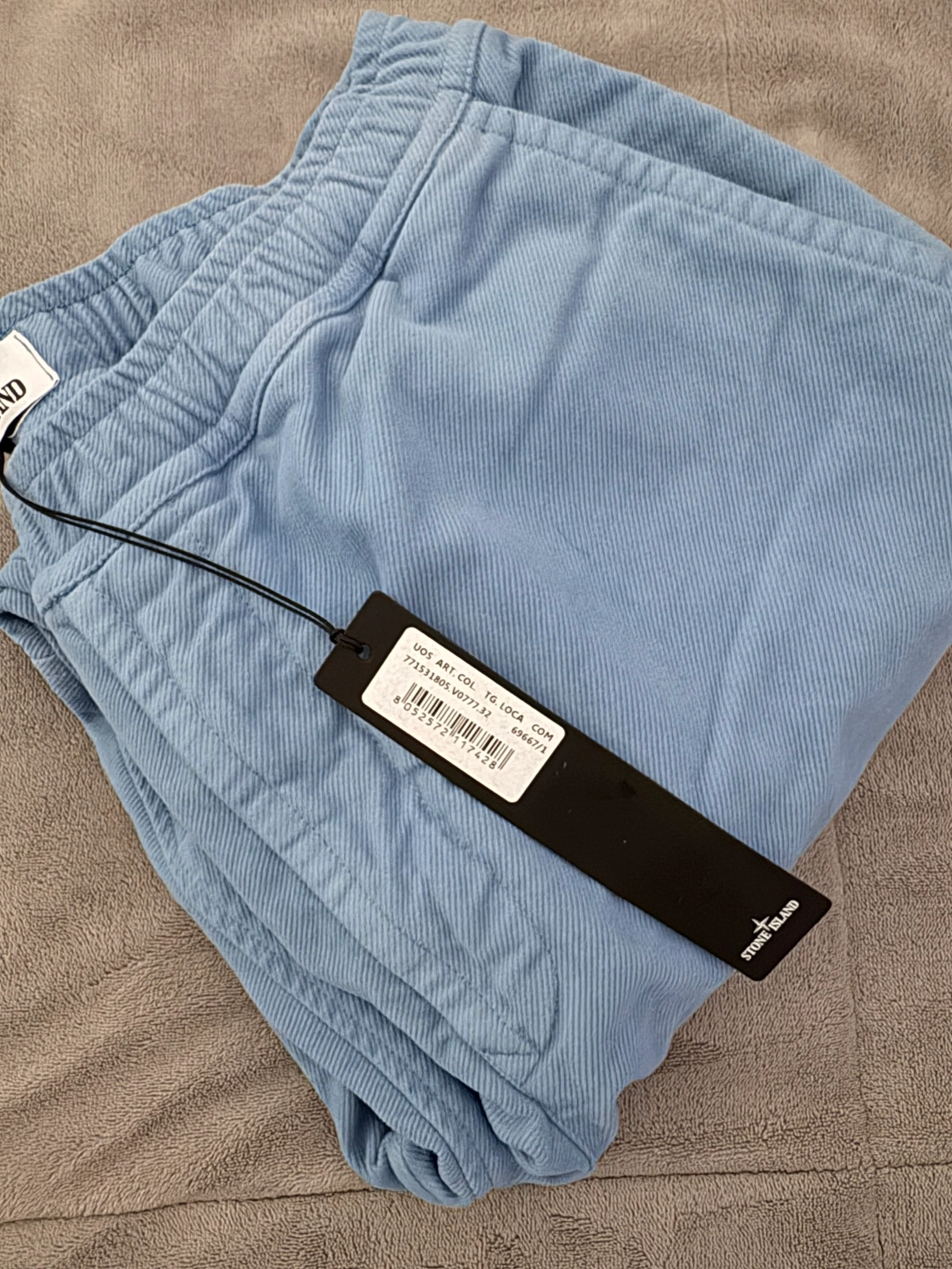 Stone Island 2022 Light Blue Diagonal Weave Cargo - W32 - Image 3