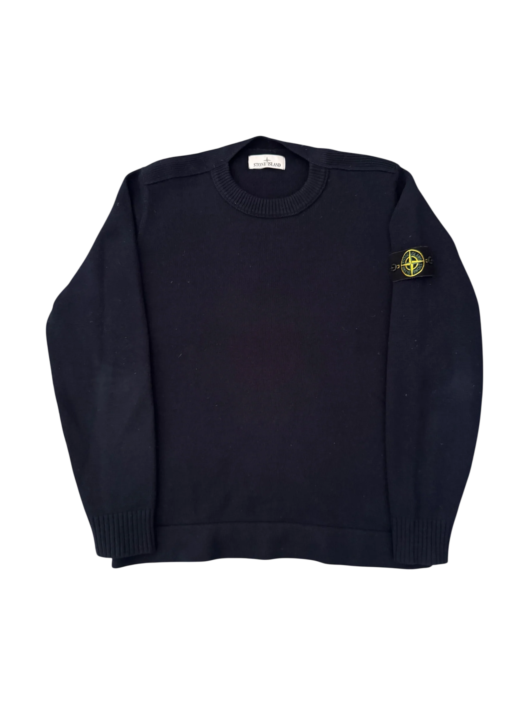 Stone Island 2023 Blue Wool Crewneck - Large