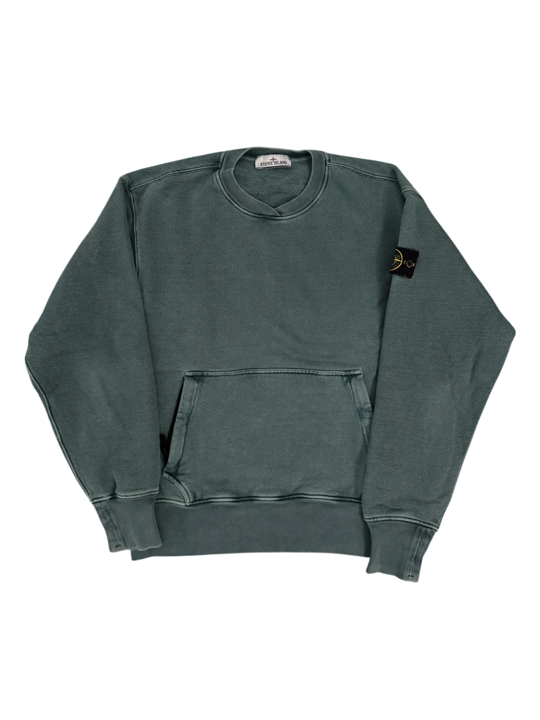 Stone Island 2023 Green Garment Dyed Pullover - Large
