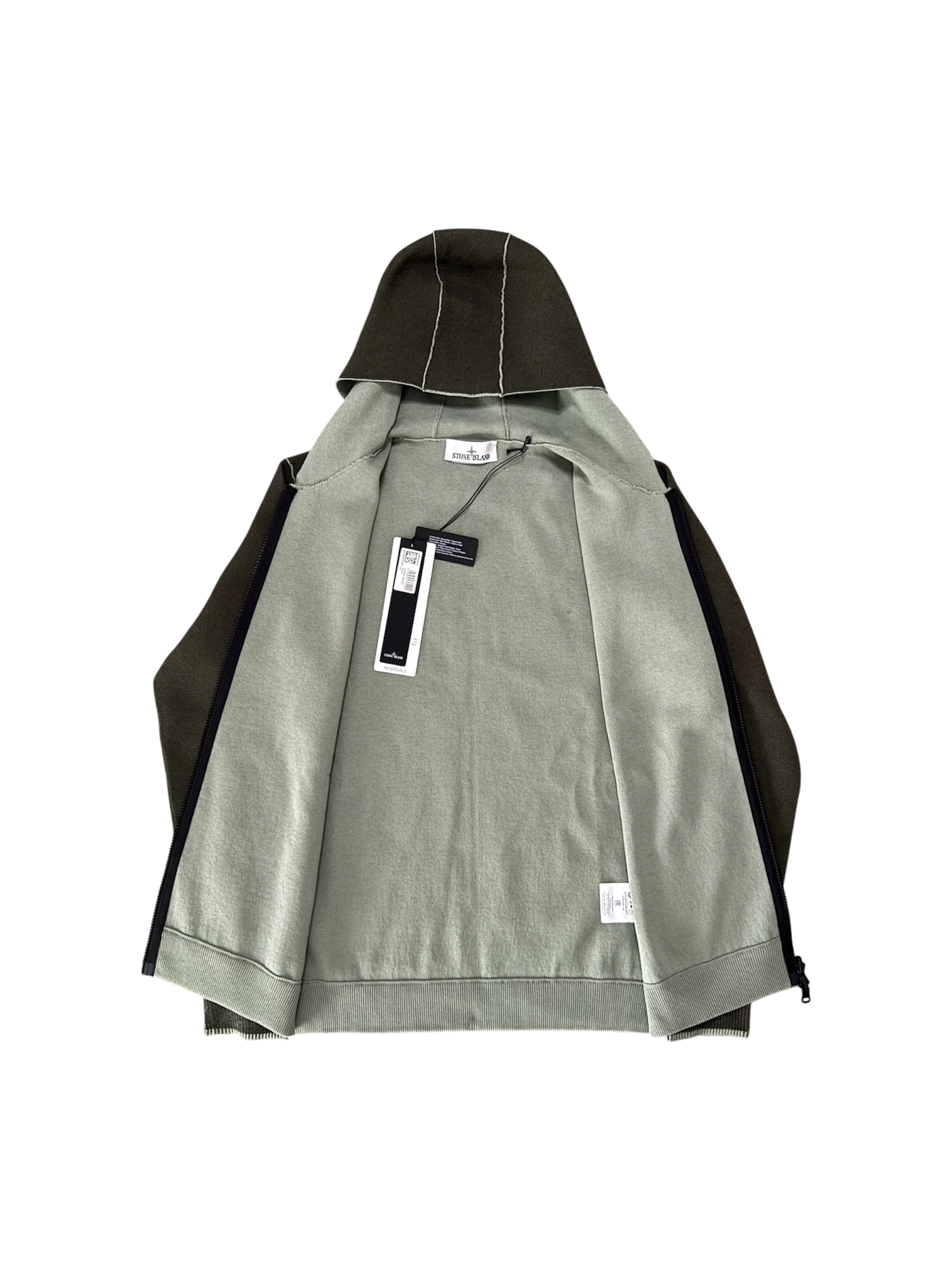 Stone Island 2025 Reversible Green Cardigan - Large - Image 2