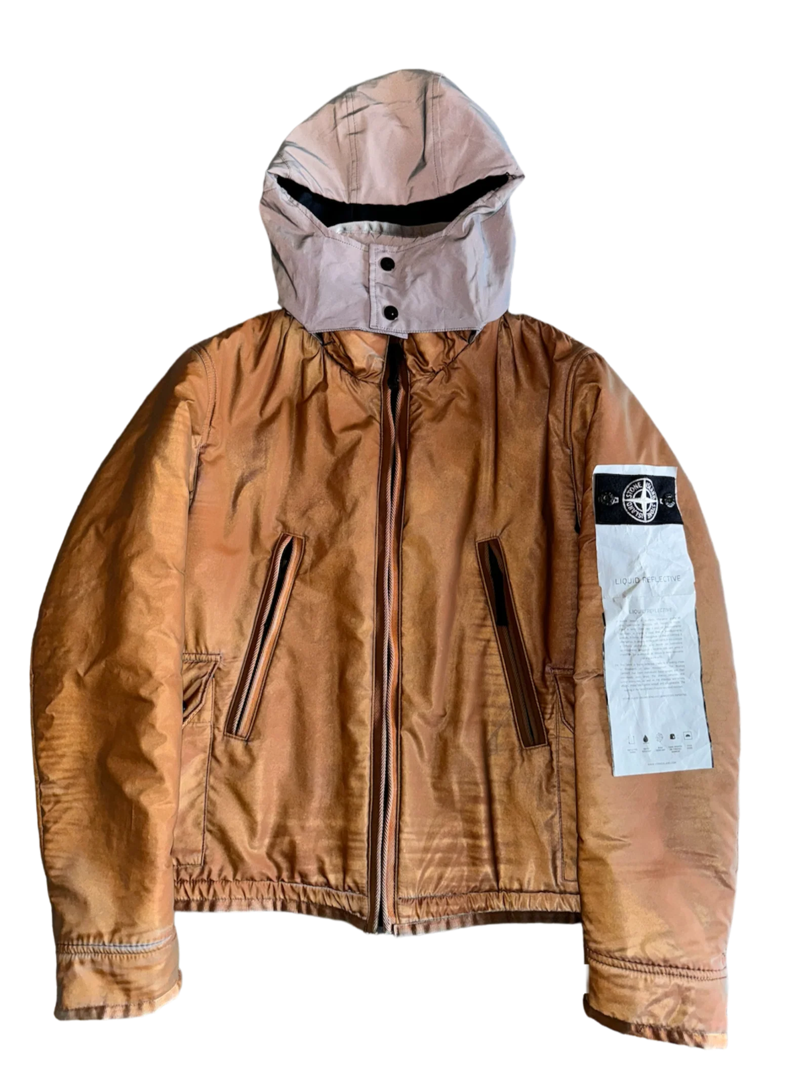 Stone Island 30th Anniversary Orange ‘Liquid Reflective’ Jacket - Small