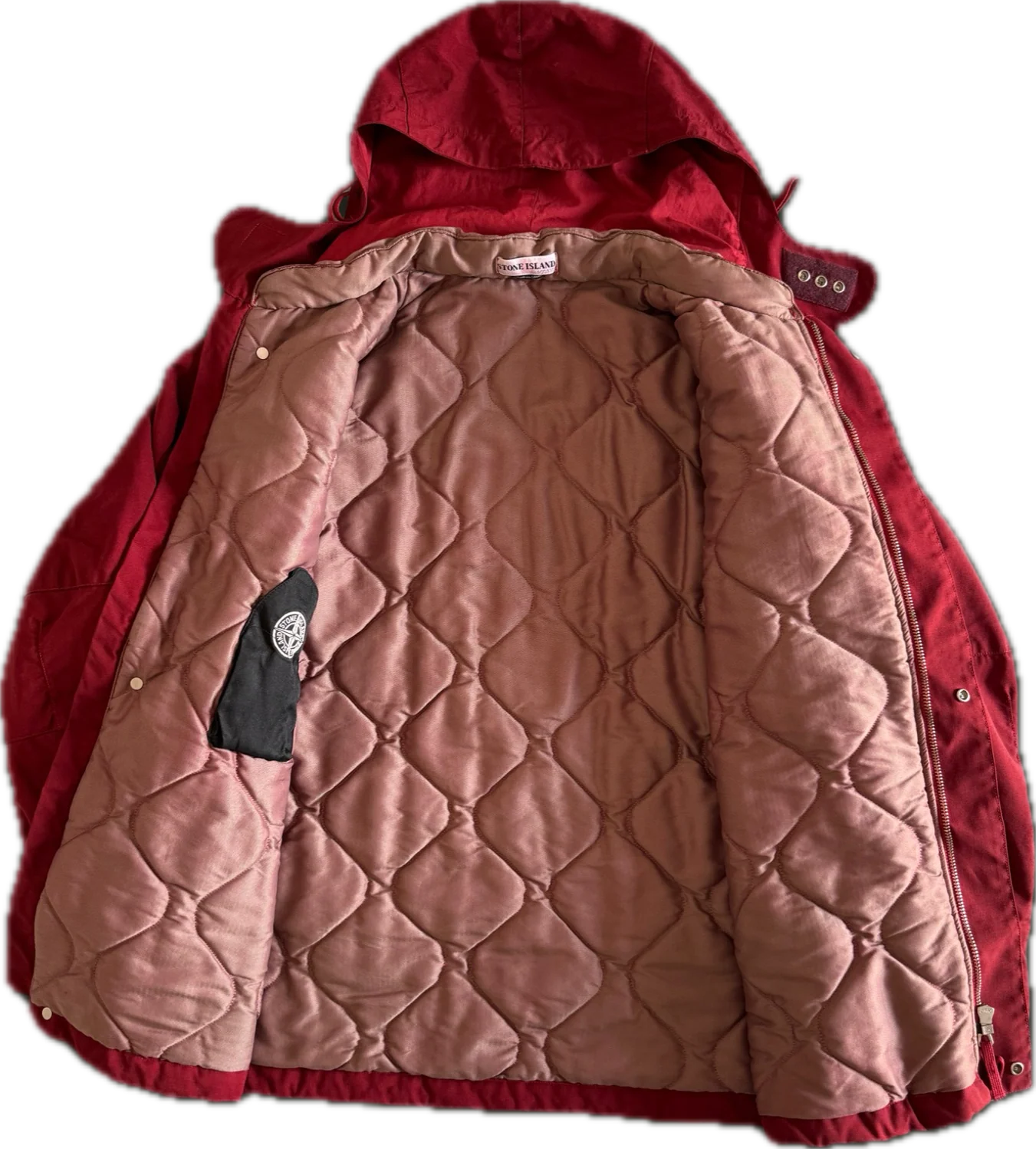 Stone Island AW01 Red Quilted Parka - XL - Image 2