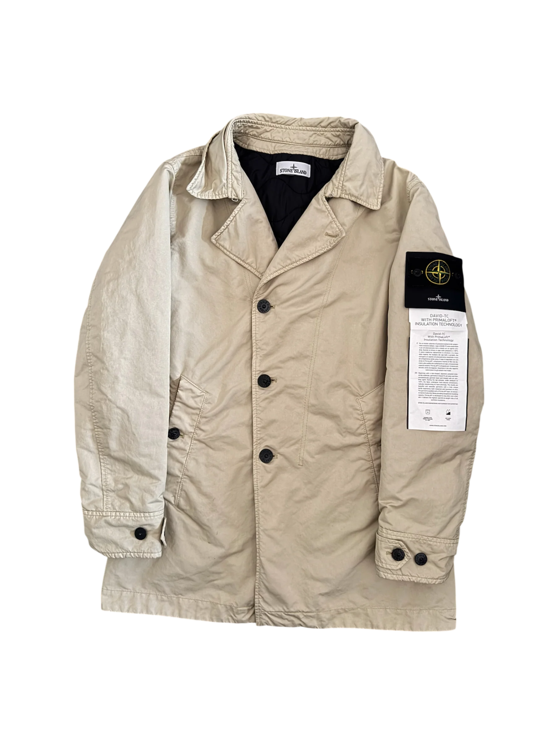 Stone Island Beige 'David Tc Primaloft Insulation' Trench - Large
