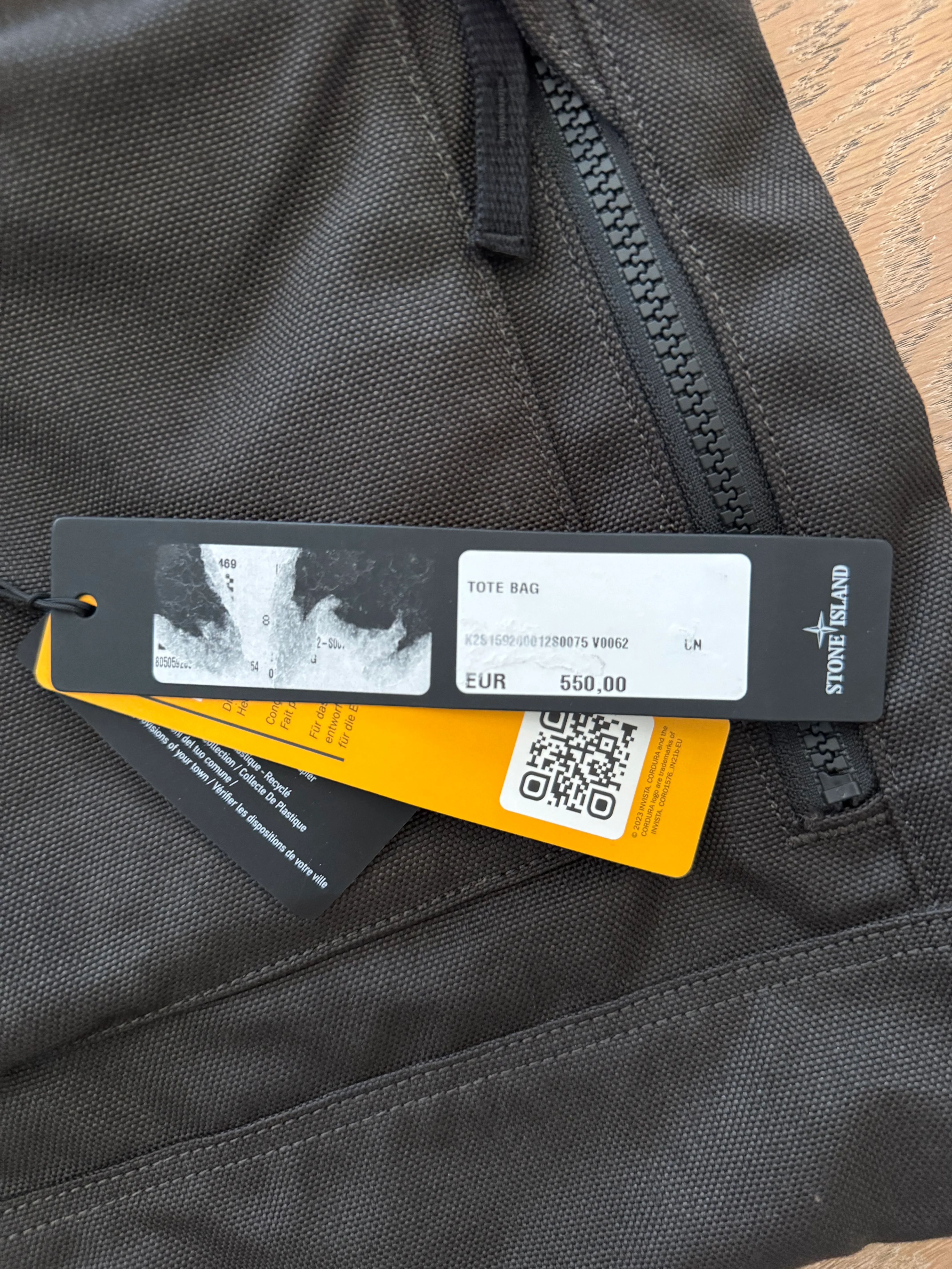 Stone Island Black Cordura Tote Bag - Unisize - Image 3