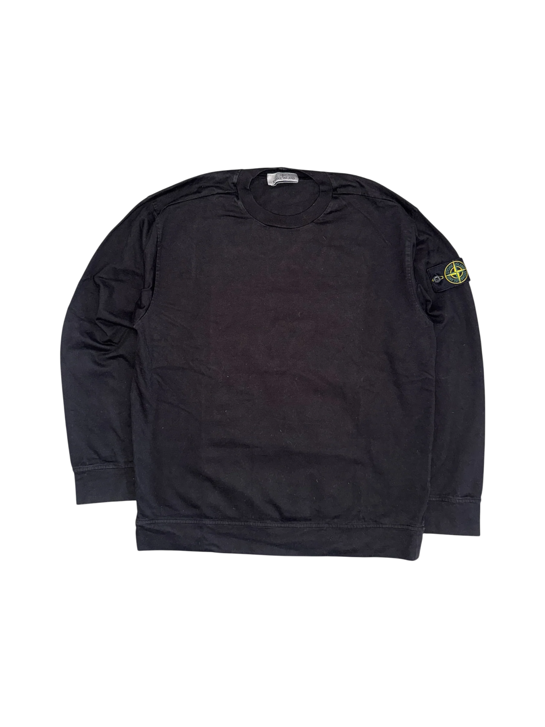 Stone Island Black Cotton Crewneck - Large
