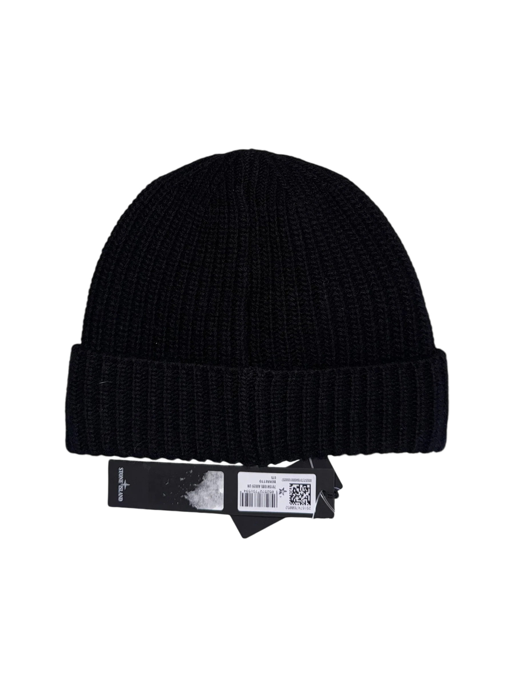 Stone Island Black Wool Beanie - Unisize - Image 2