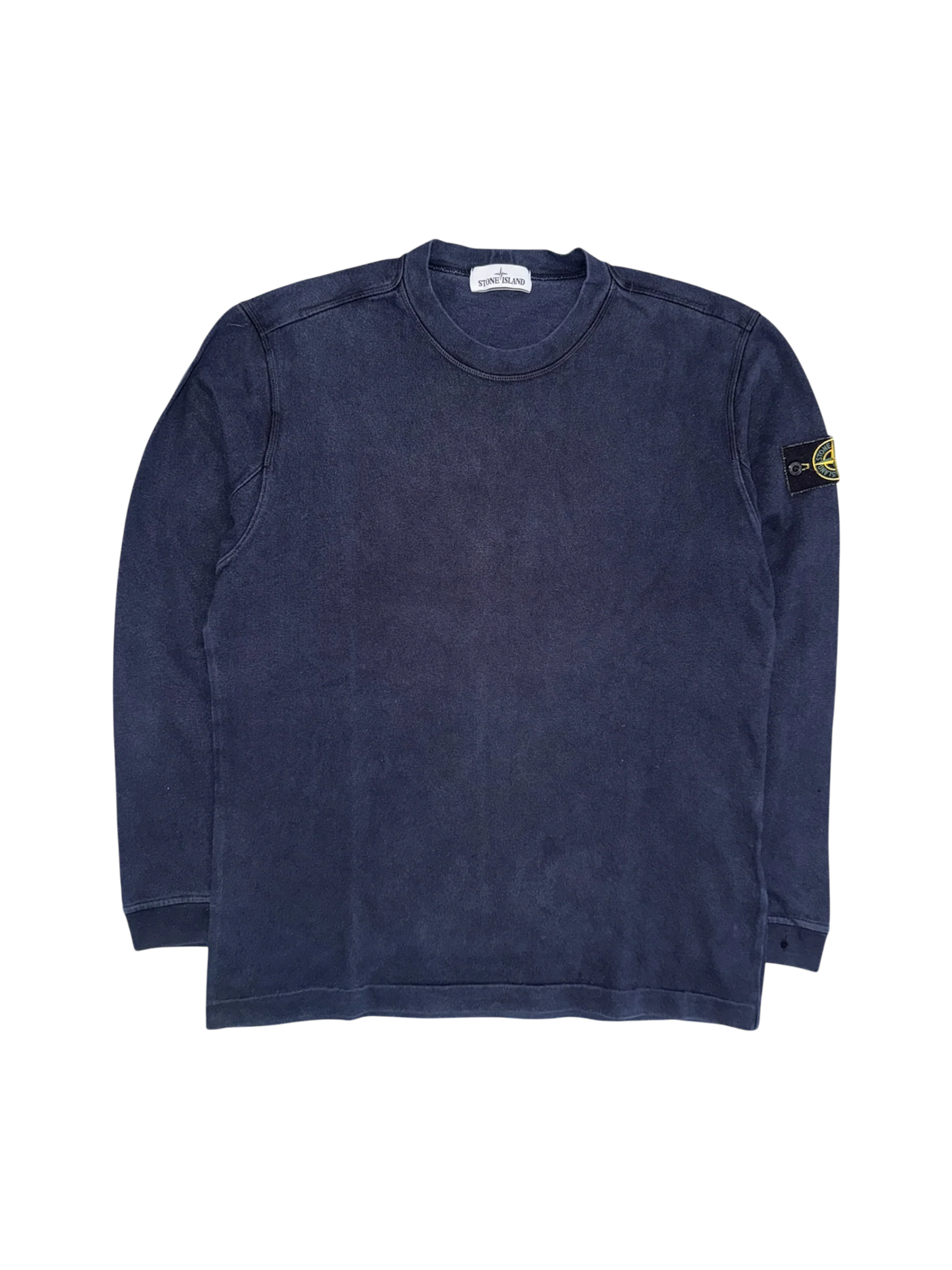 Stone Island Blue Cotton Crewneck - Large