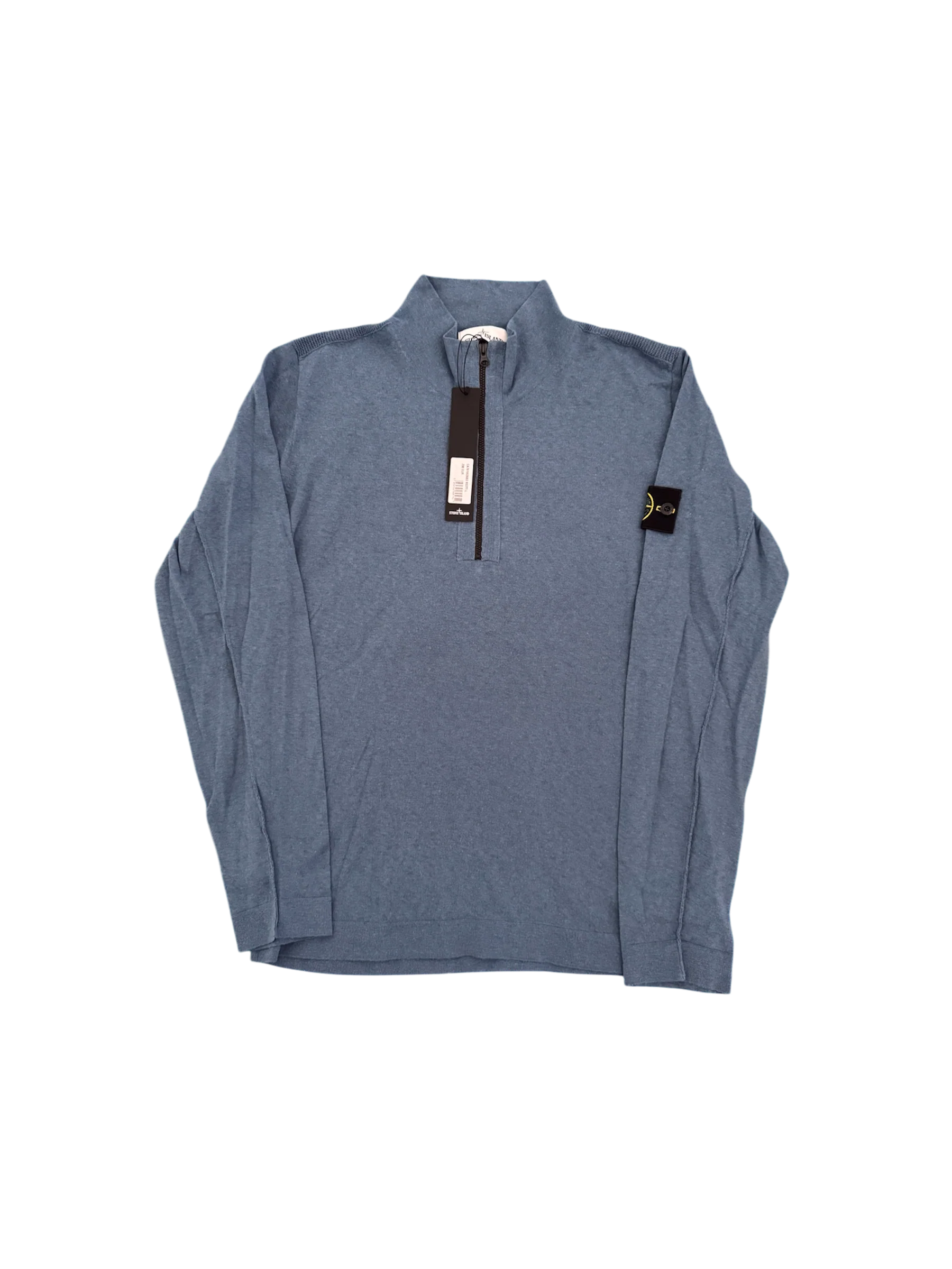 Stone Island Blue Half-Zip Knitwear - Large