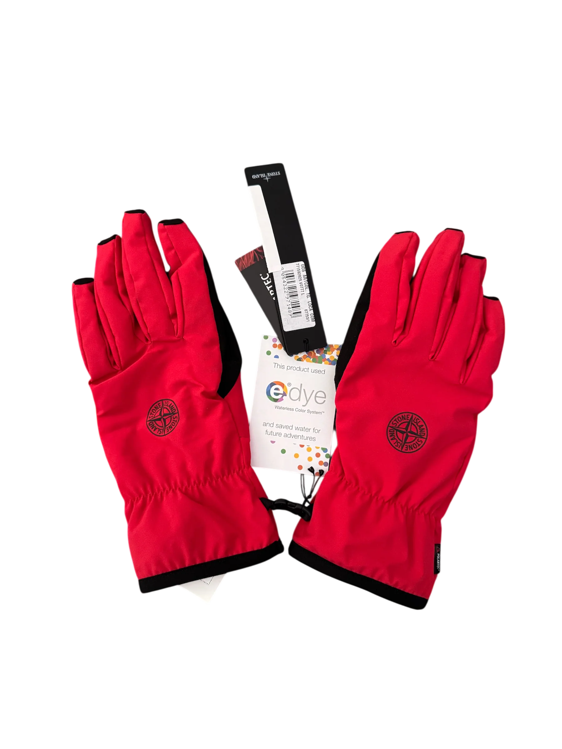 Stone Island Comfort Polartec Red Gloves - Large