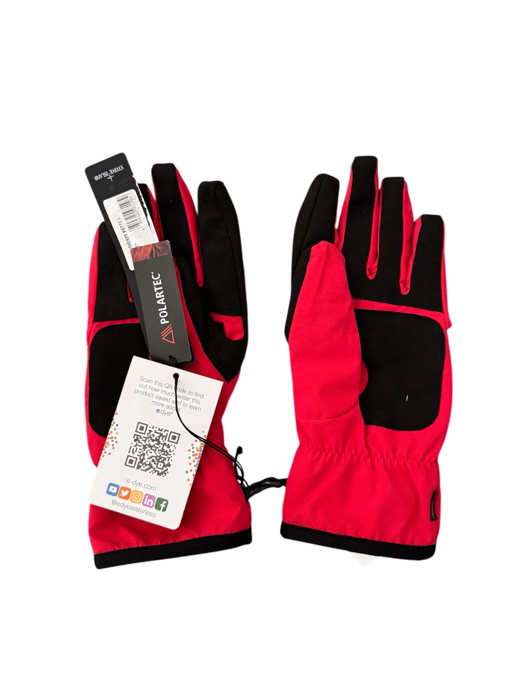 Stone Island Comfort Polartec Red Gloves - Large - Image 2