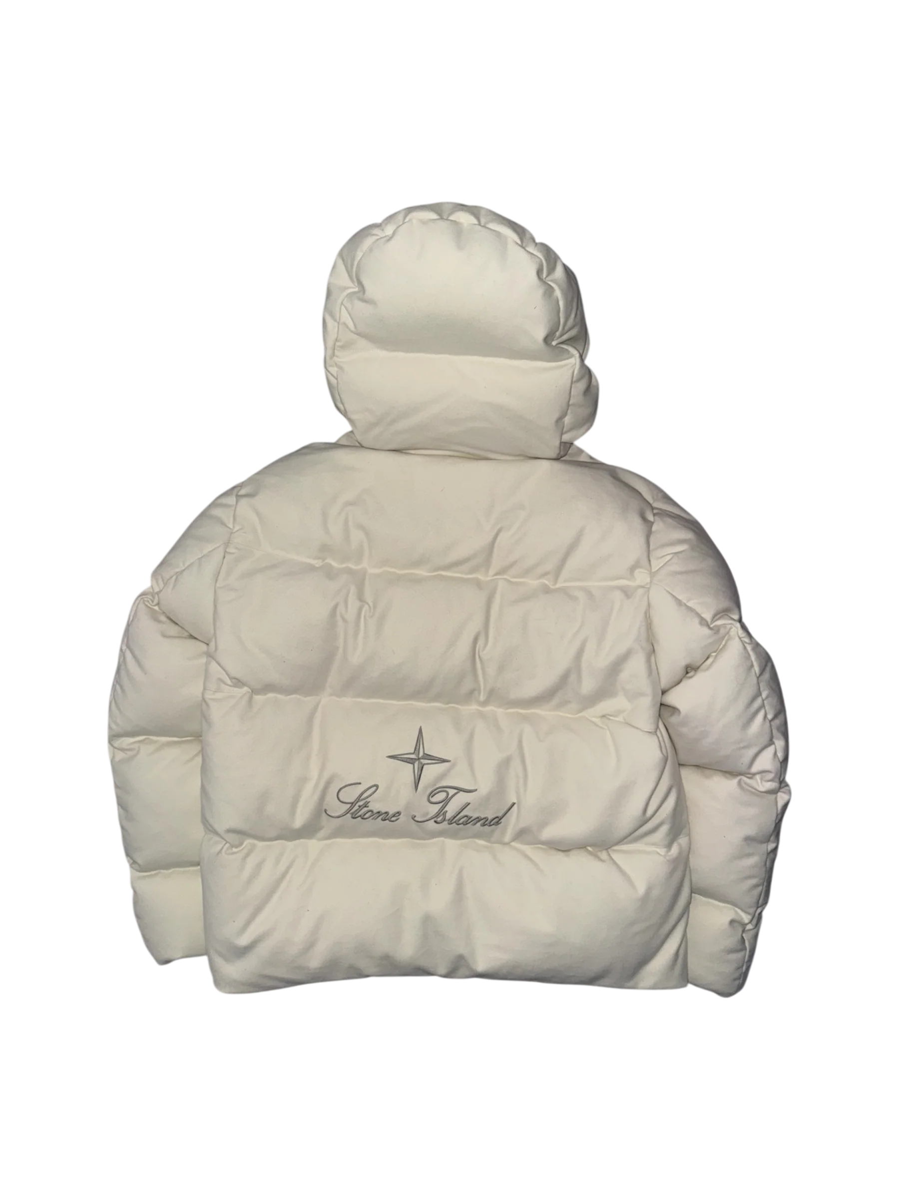 Stone Island 'Cotton Moleskine' Back Spellout Puffer - Small - Image 2