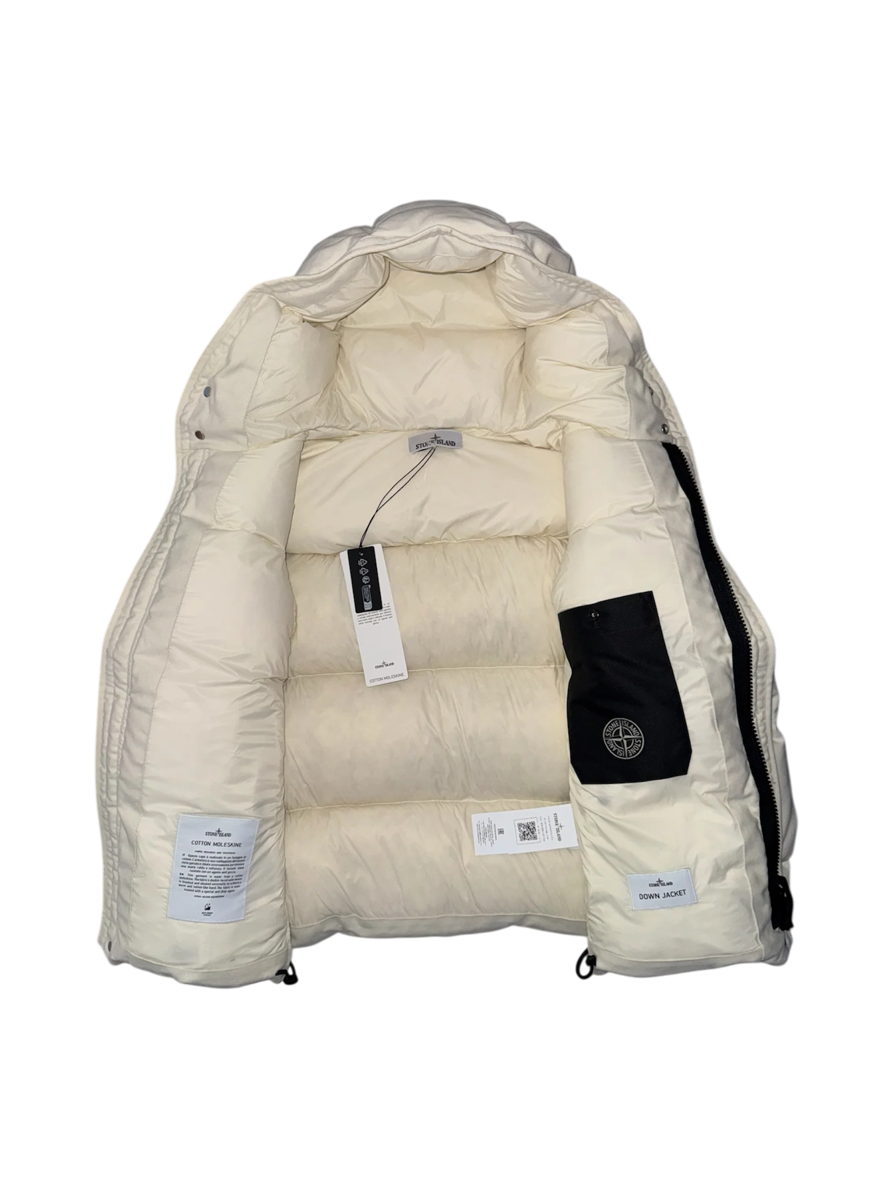 Stone Island 'Cotton Moleskine' Back Spellout Puffer - Small - Image 3