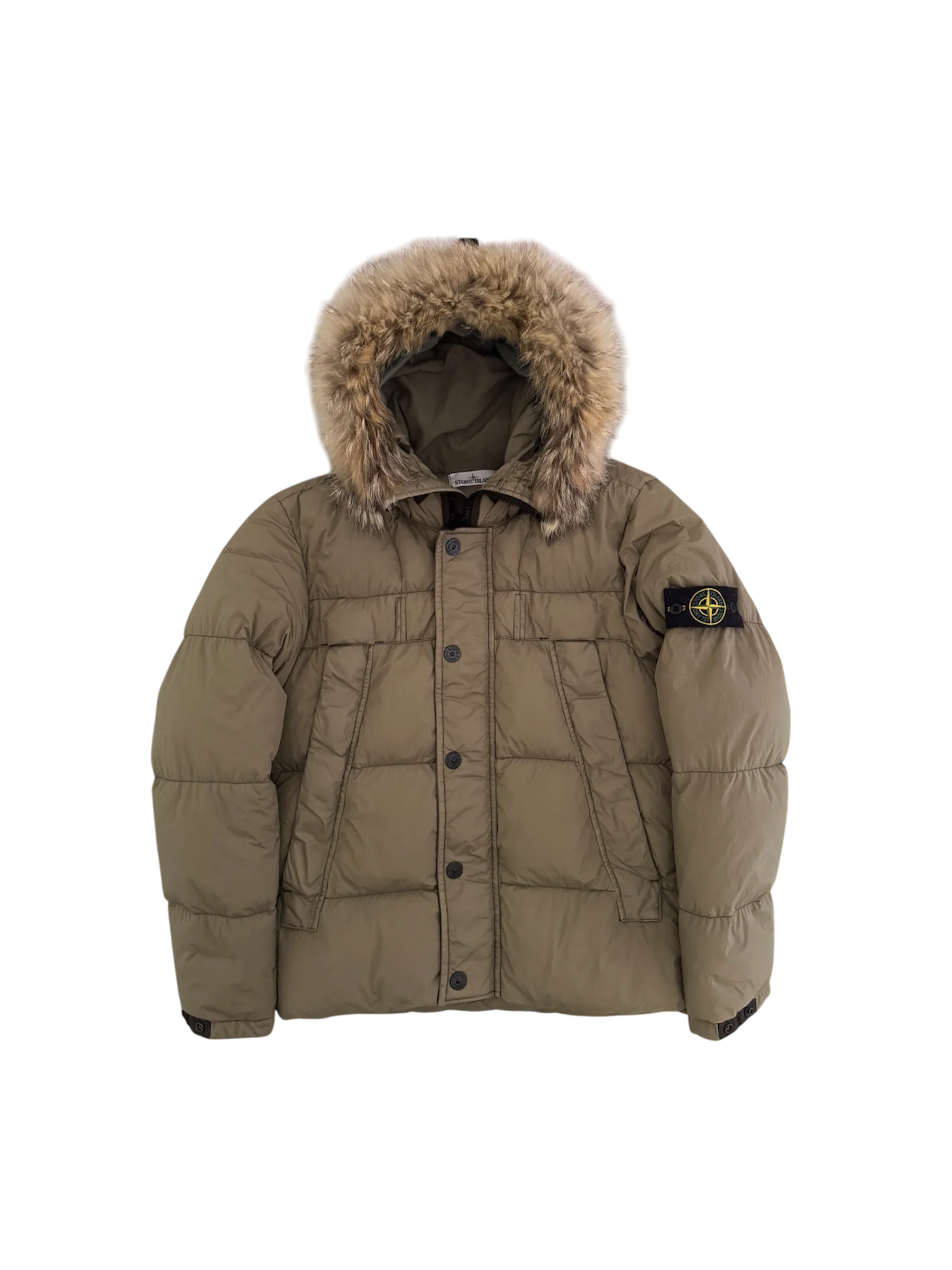 Stone Island 'Crinkle Reps Fur Hood' Puffer - Large