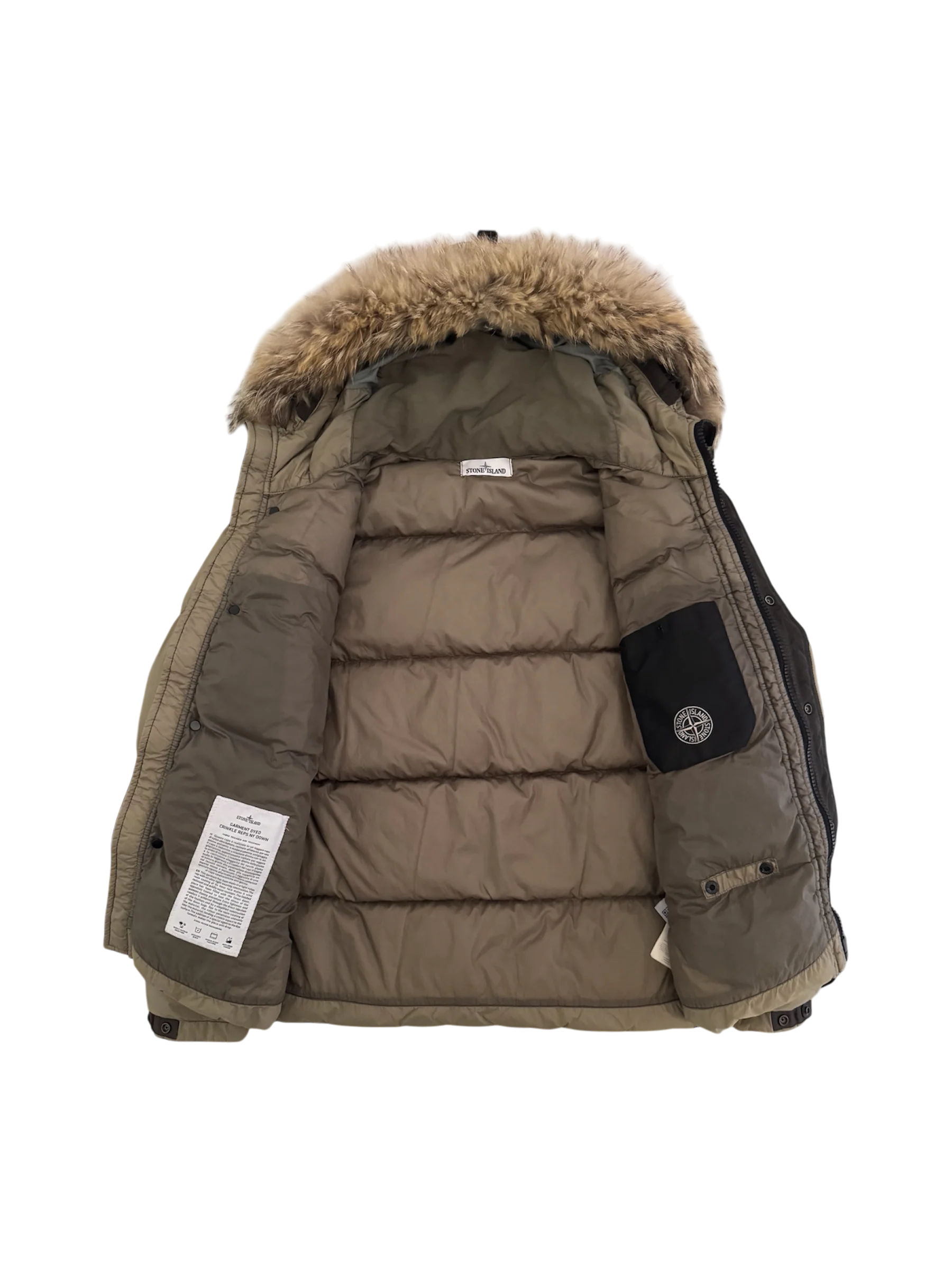 Stone Island 'Crinkle Reps Fur Hood' Puffer - Large - Image 2