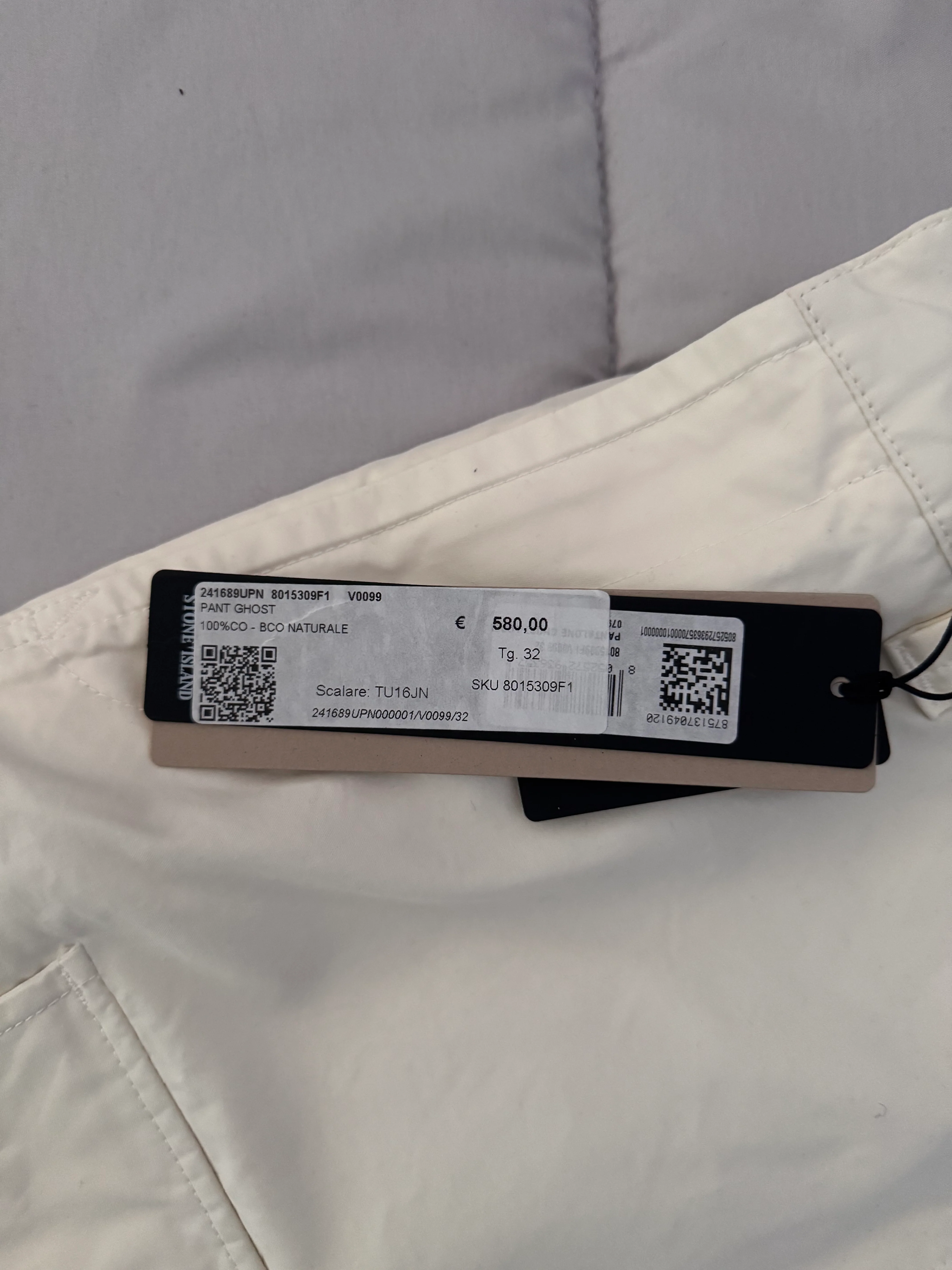 Stone Island Ghost Beige Loose Fit Trousers - W32 - Image 3