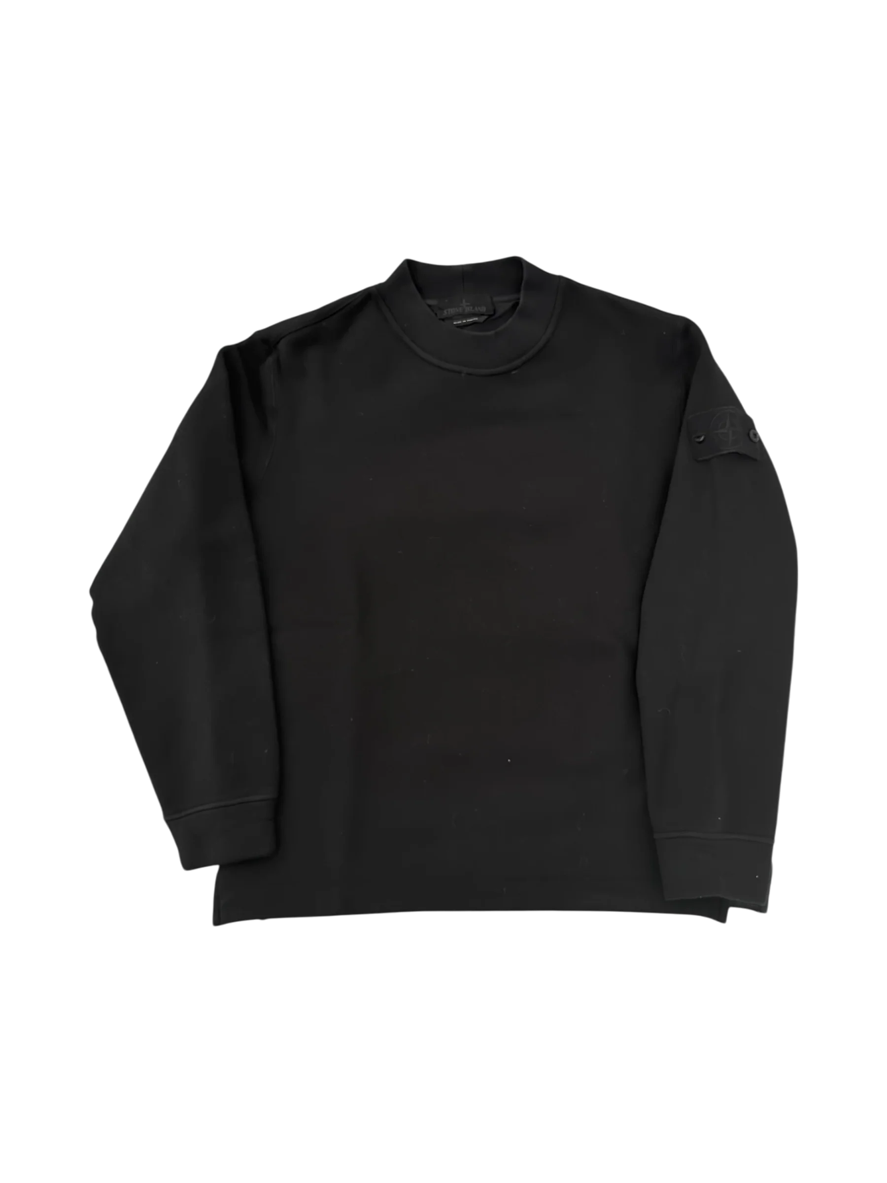Stone Island Ghost Wool/Cotton Black Crewneck - Large