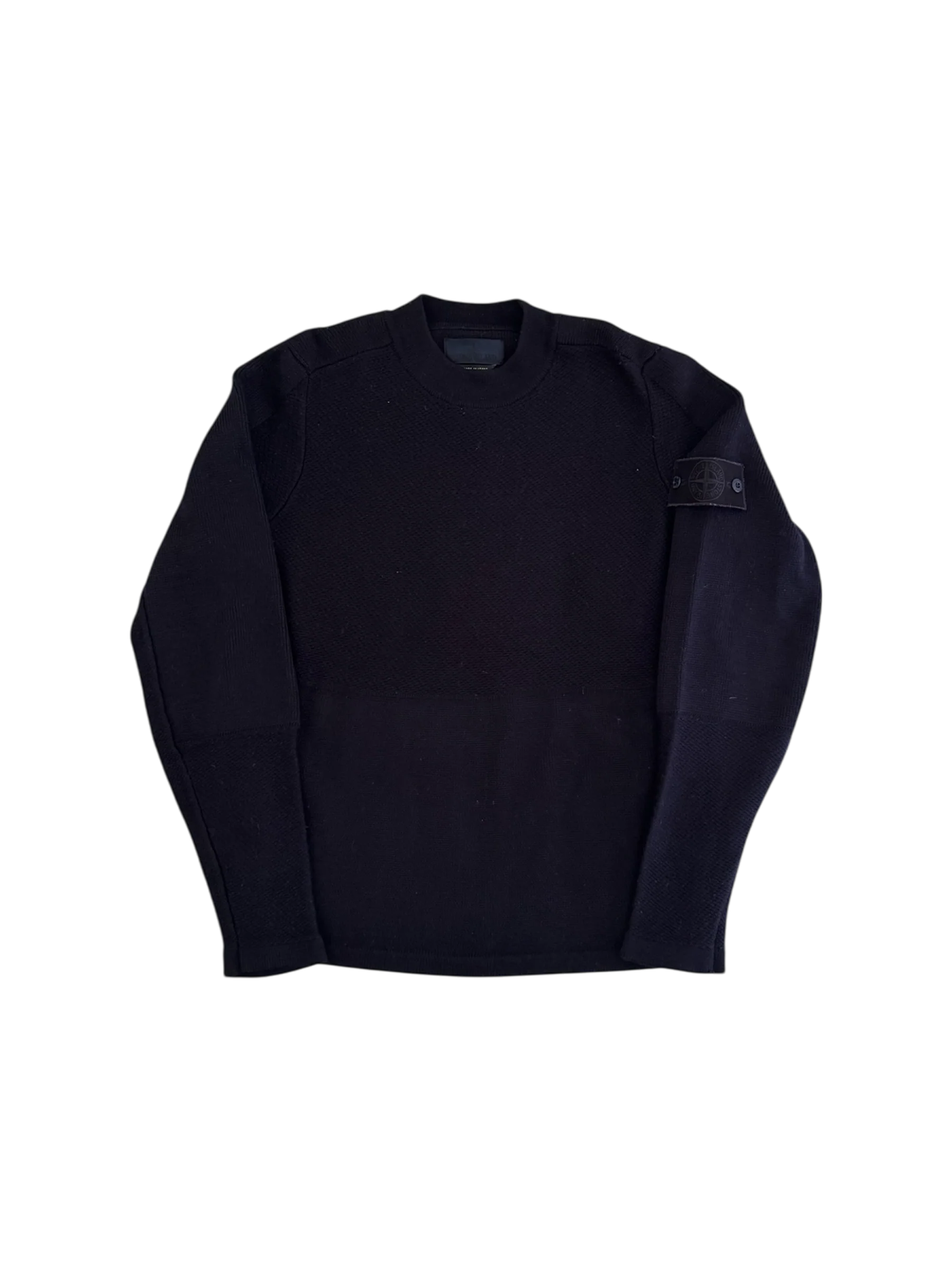 Stone Island Ghost Wool Navy Knitted Crewneck - Large