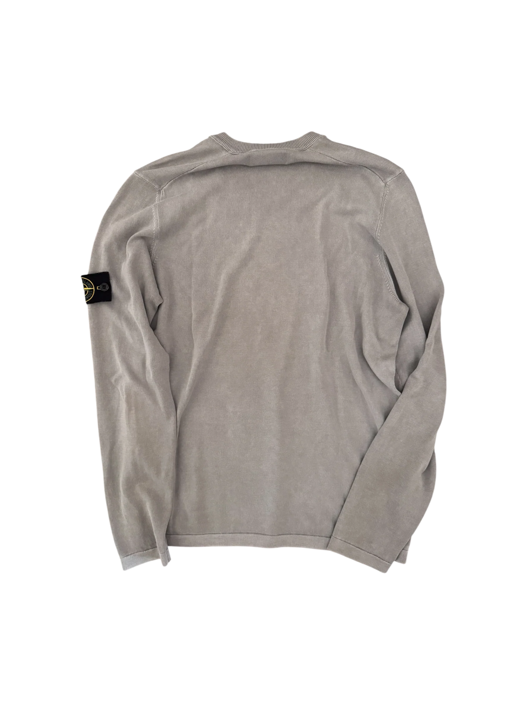 Stone Island Grey V-Neck Sweater - Medium - Image 2