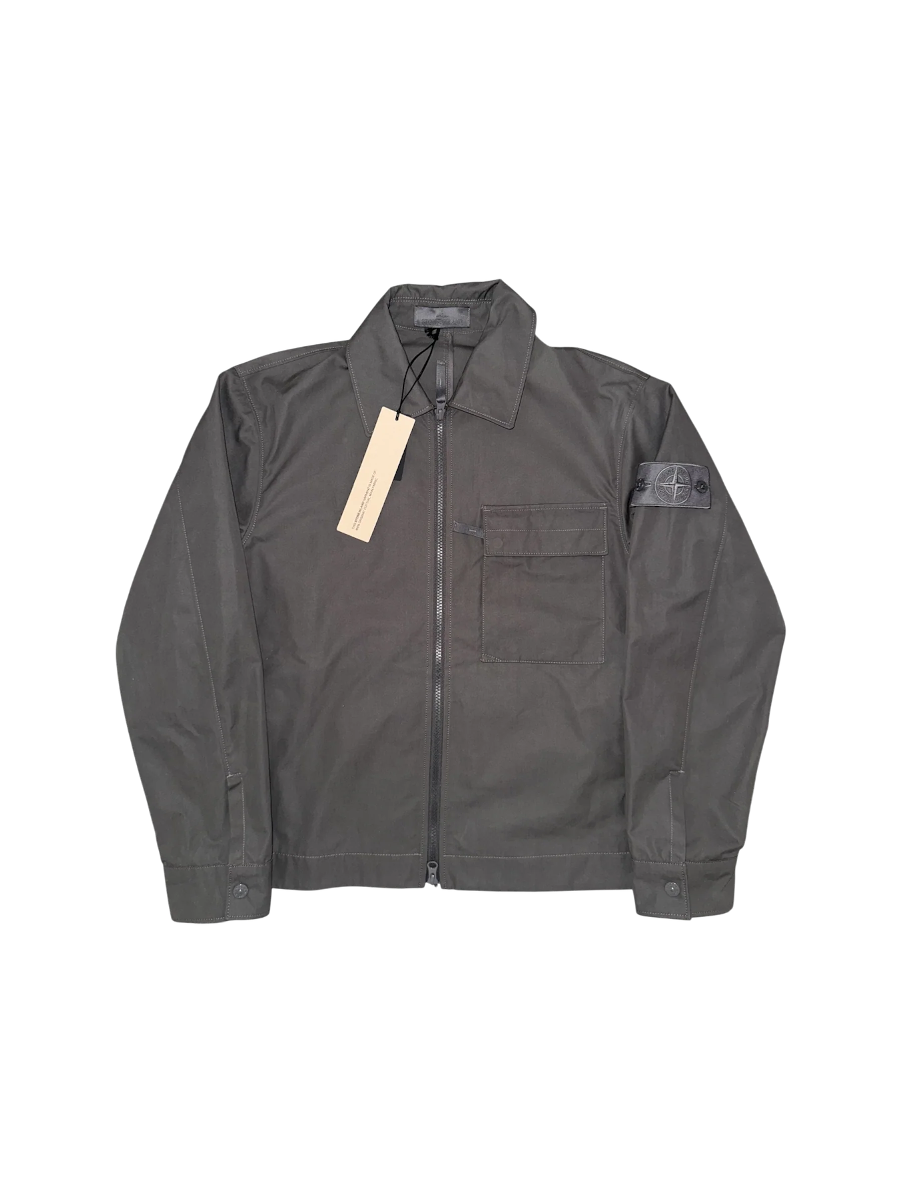 Stone Island Grey Cotton Canvas Ghost Jacket - Small