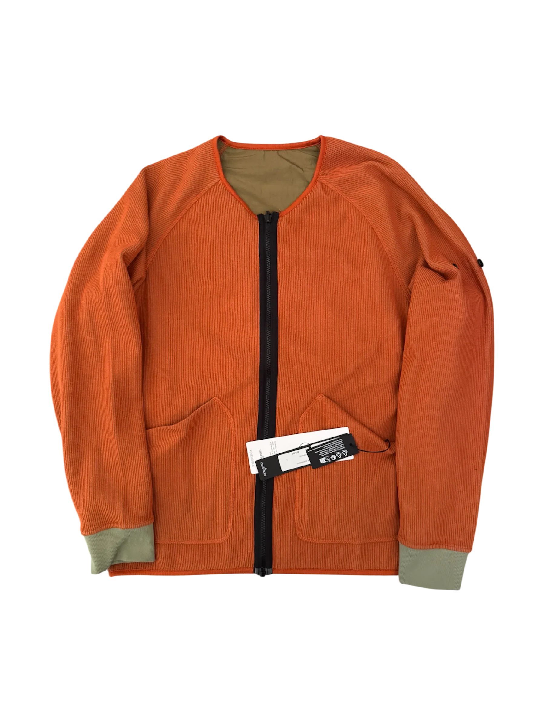 Stone Island Khaki/Orange Reversible Nylon Metal Jacket - Large - Image 3