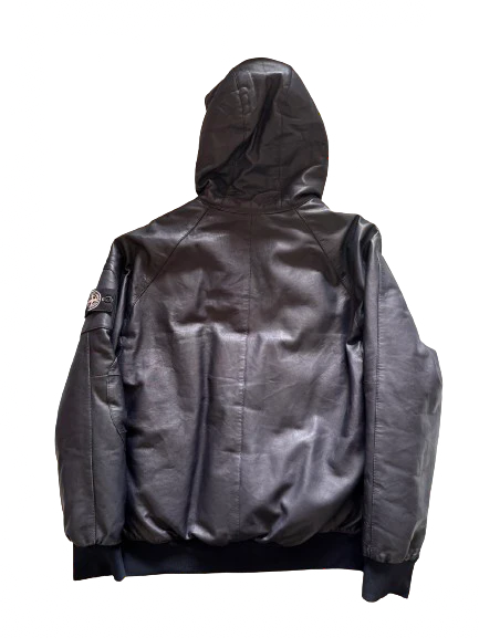 Stone Island Leather Down Jacket - XXL - Image 3