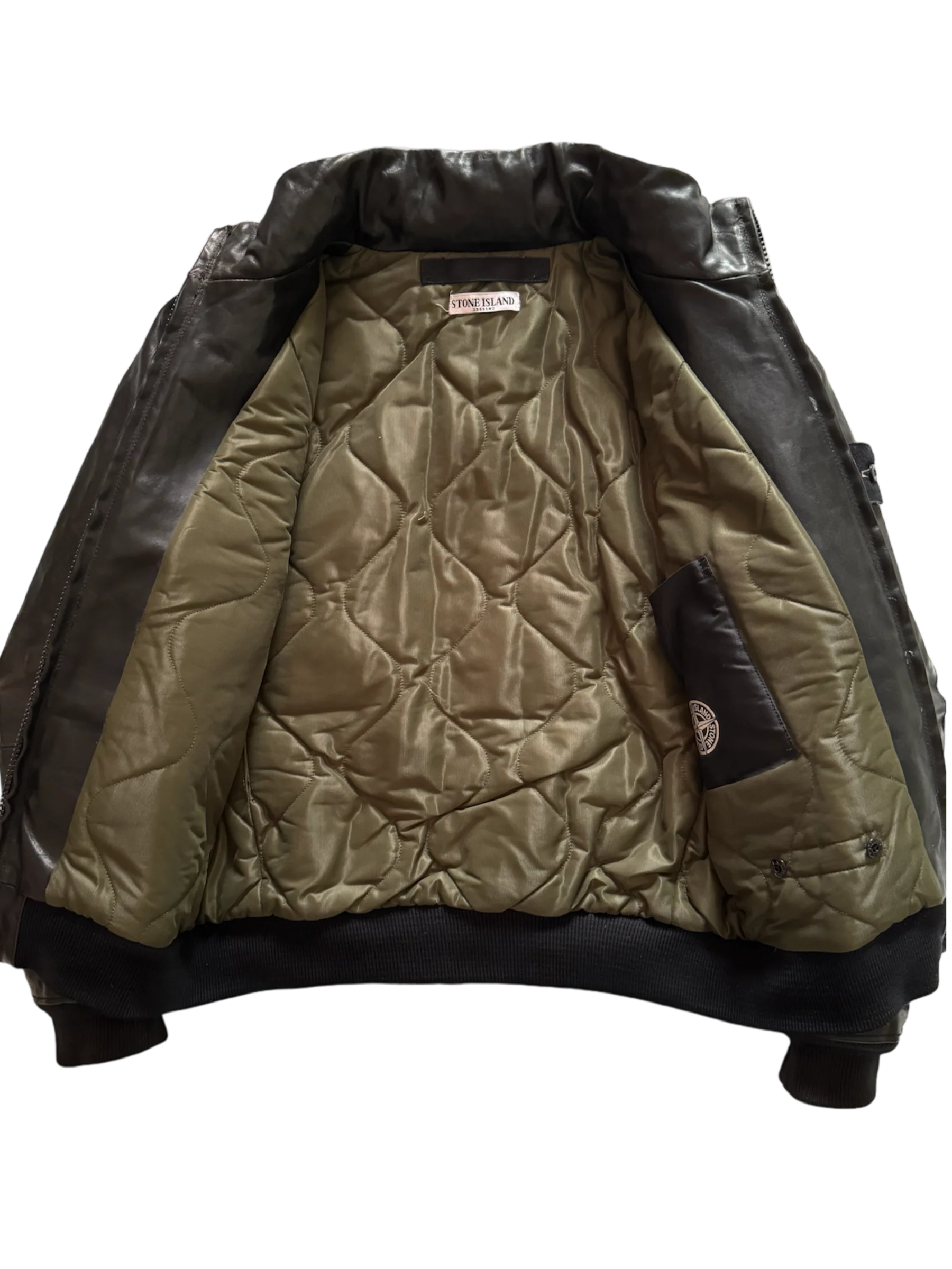 Stone Island Leather Jacket - Medium - Image 3
