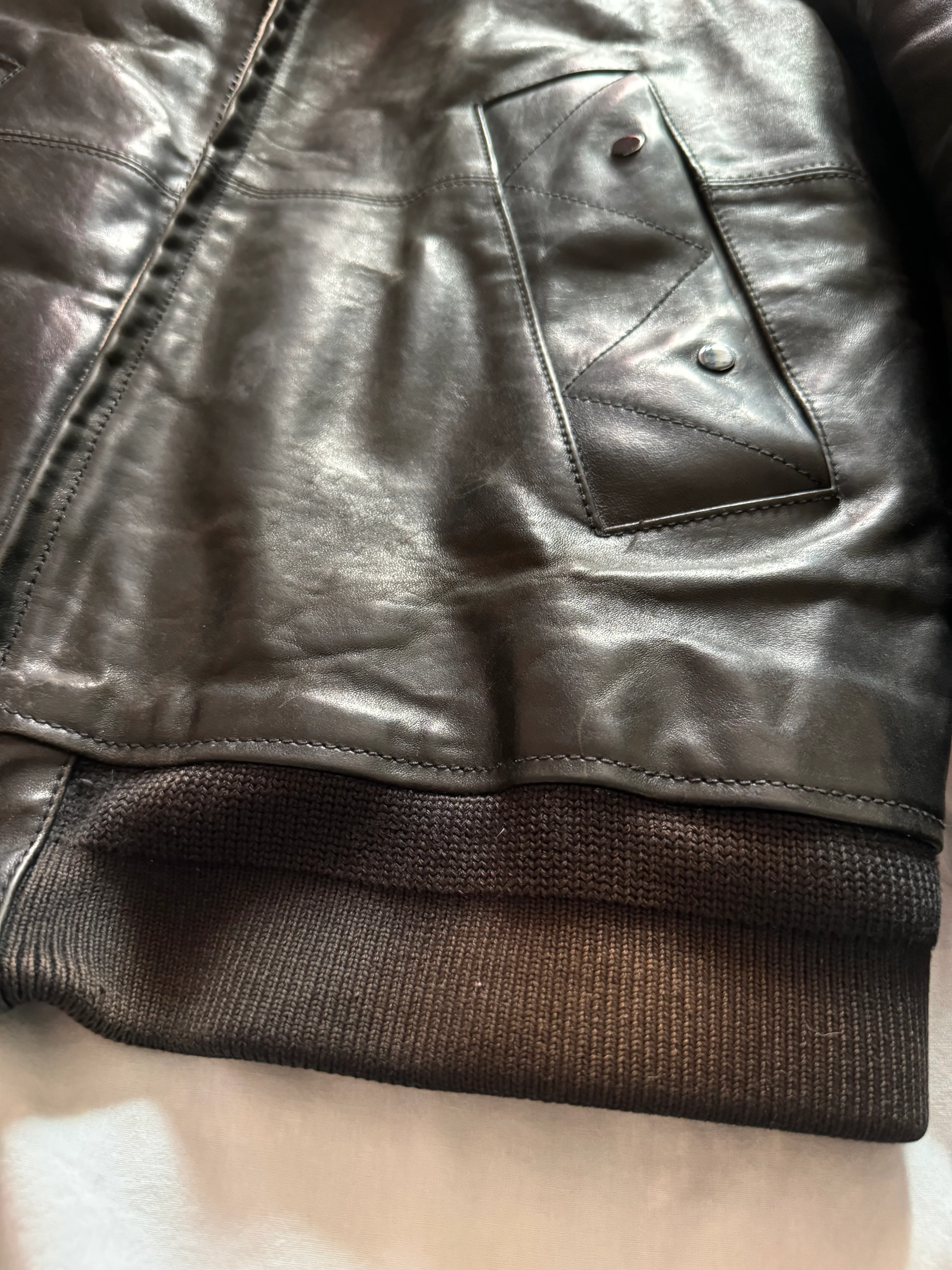 Stone Island Leather Jacket - Medium - Image 5