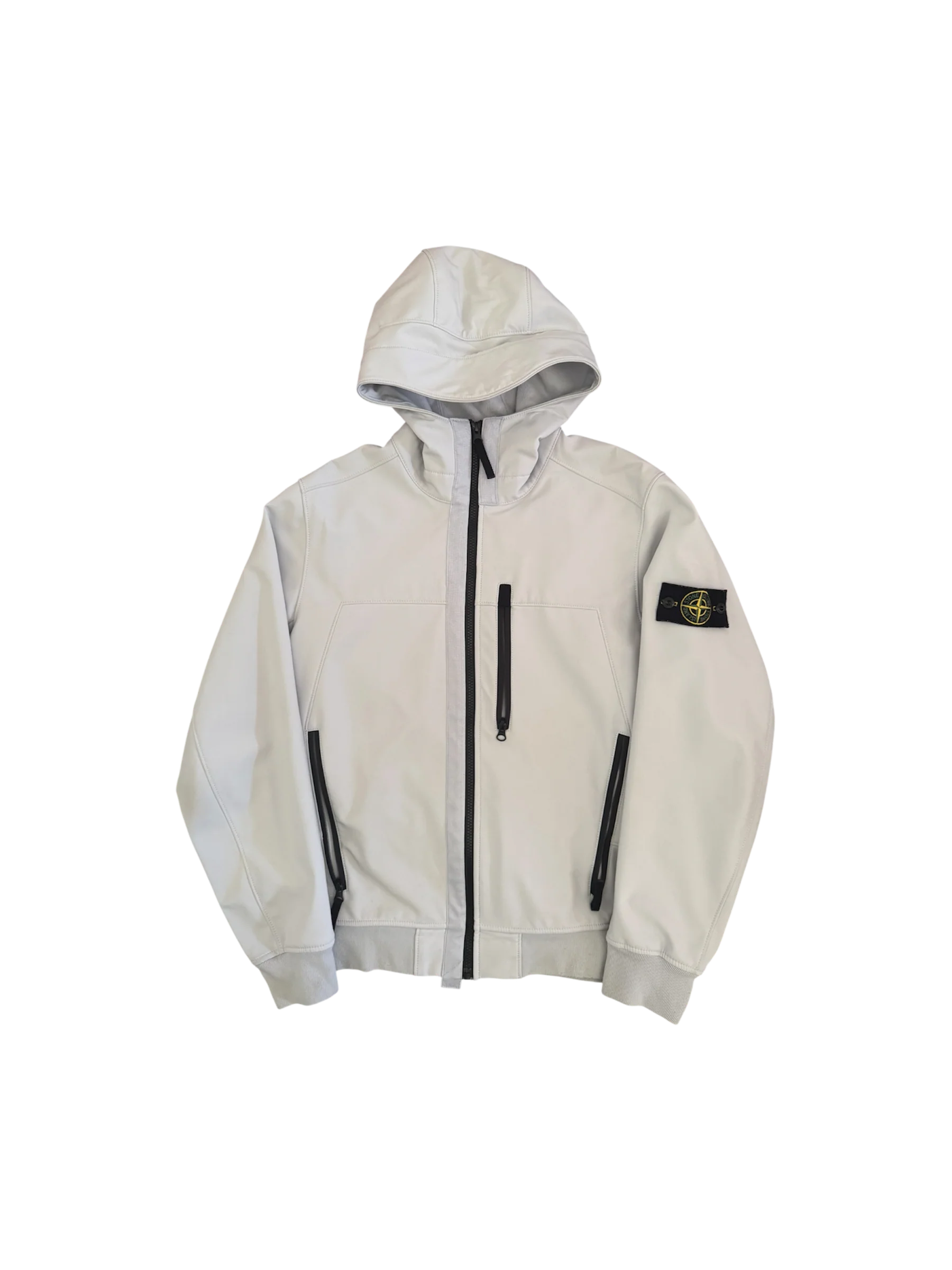 Stone Island Light Grey 'Soft Shell' Jacket - Large