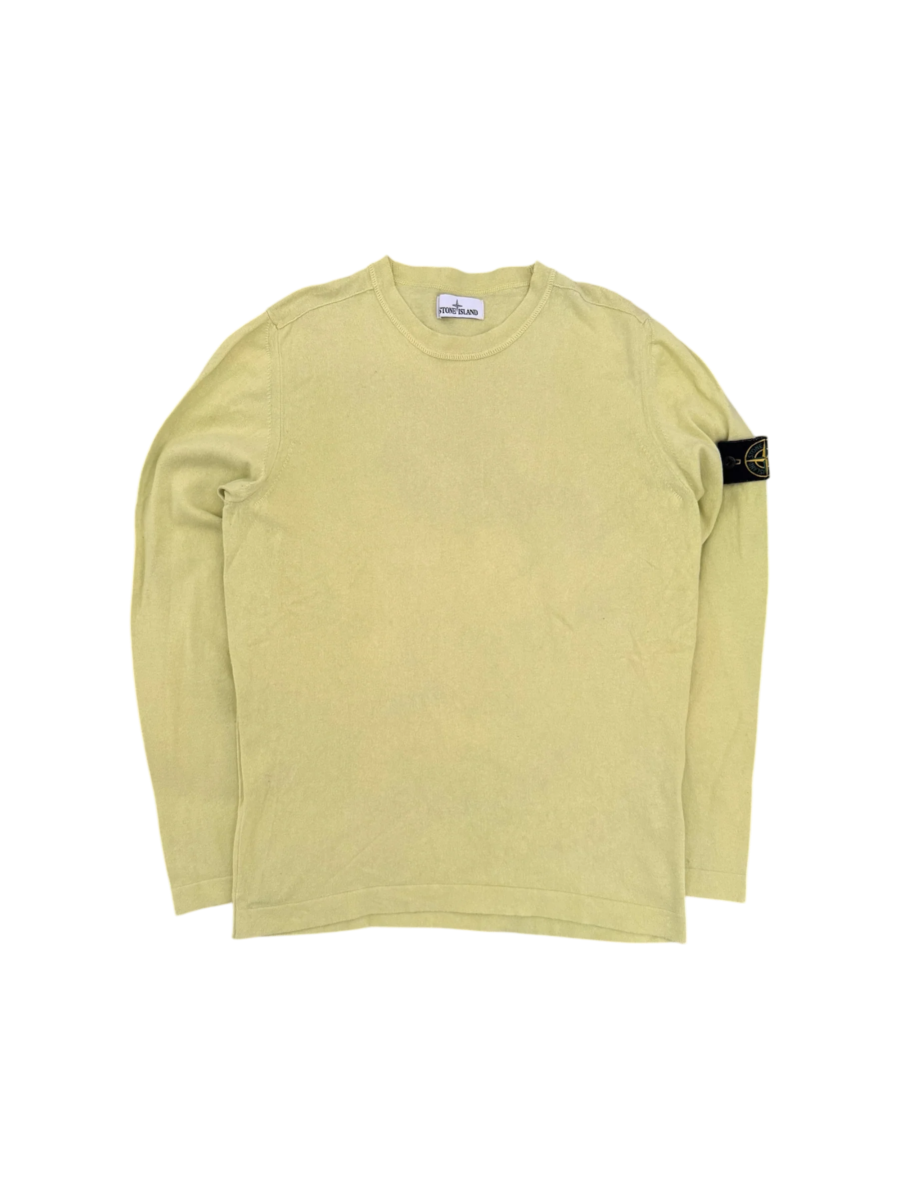 Stone Island Lime Cotton Sweater - Large