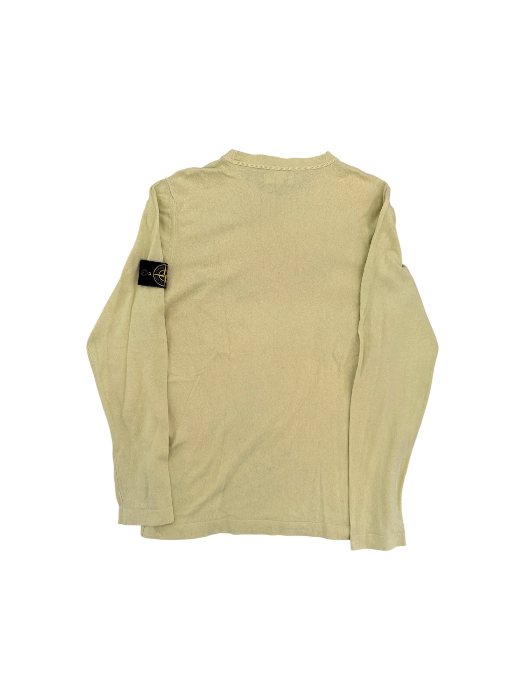 Stone Island Lime Cotton Sweater - Large - Image 2