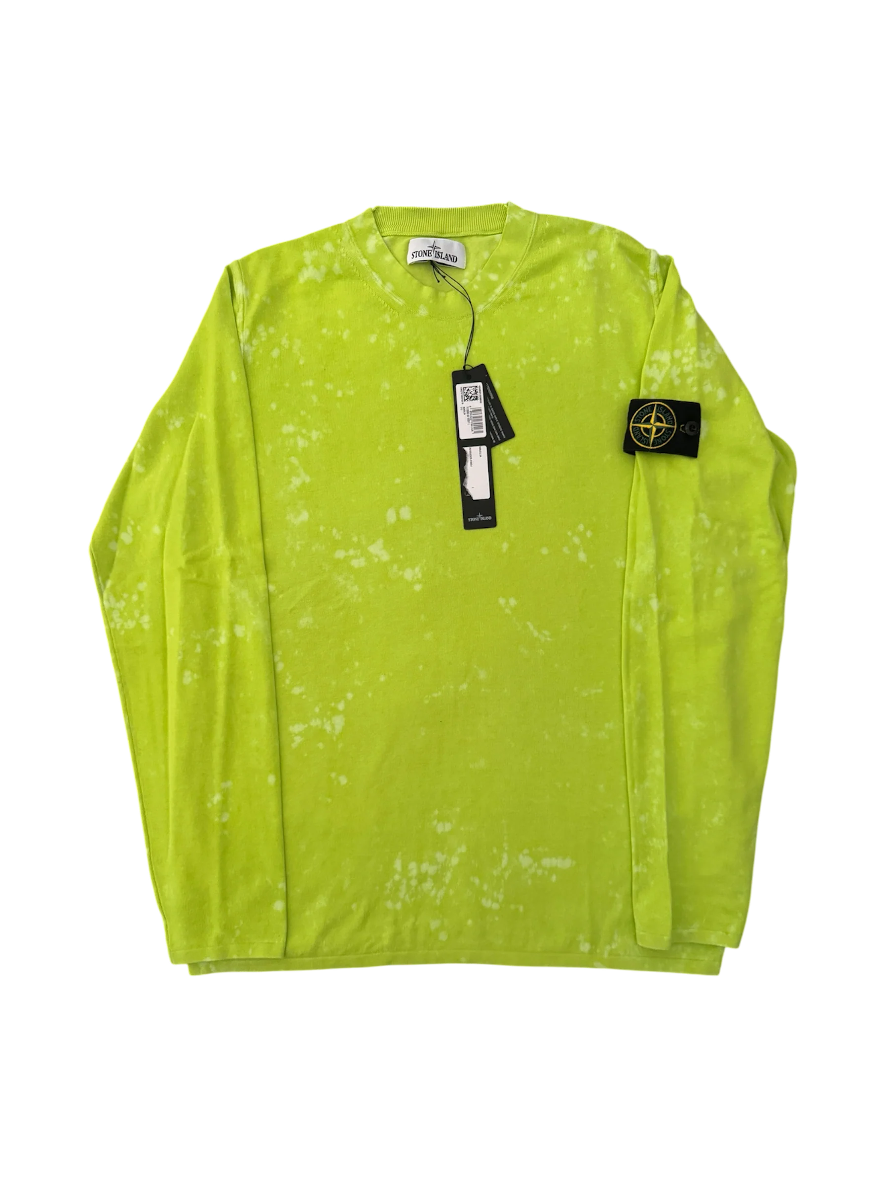 Stone Island Lime Off-Dye OVD Treatment Knit - XL