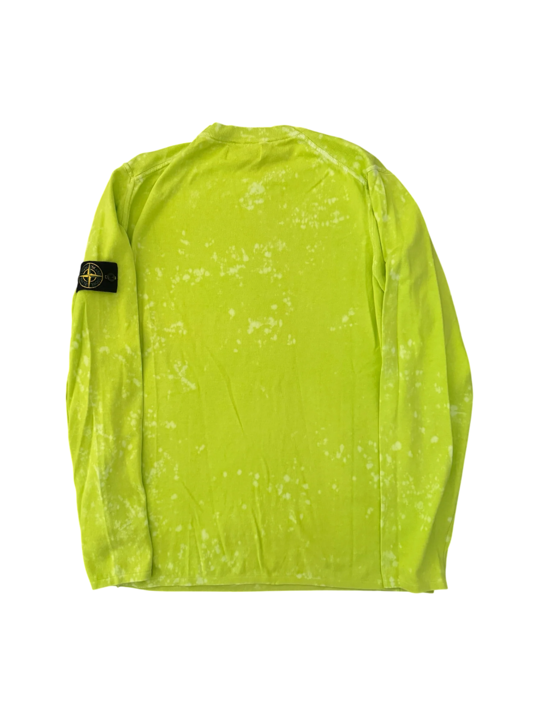 Stone Island Lime Off-Dye OVD Treatment Knit - XL - Image 2