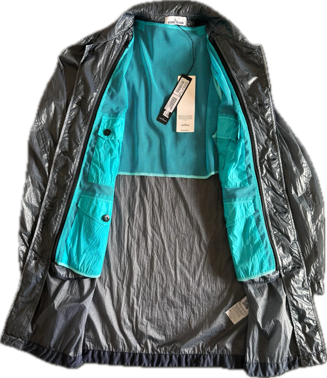 Stone Island Blue 'Lucido TC' Trench Coat - XL - Image 2