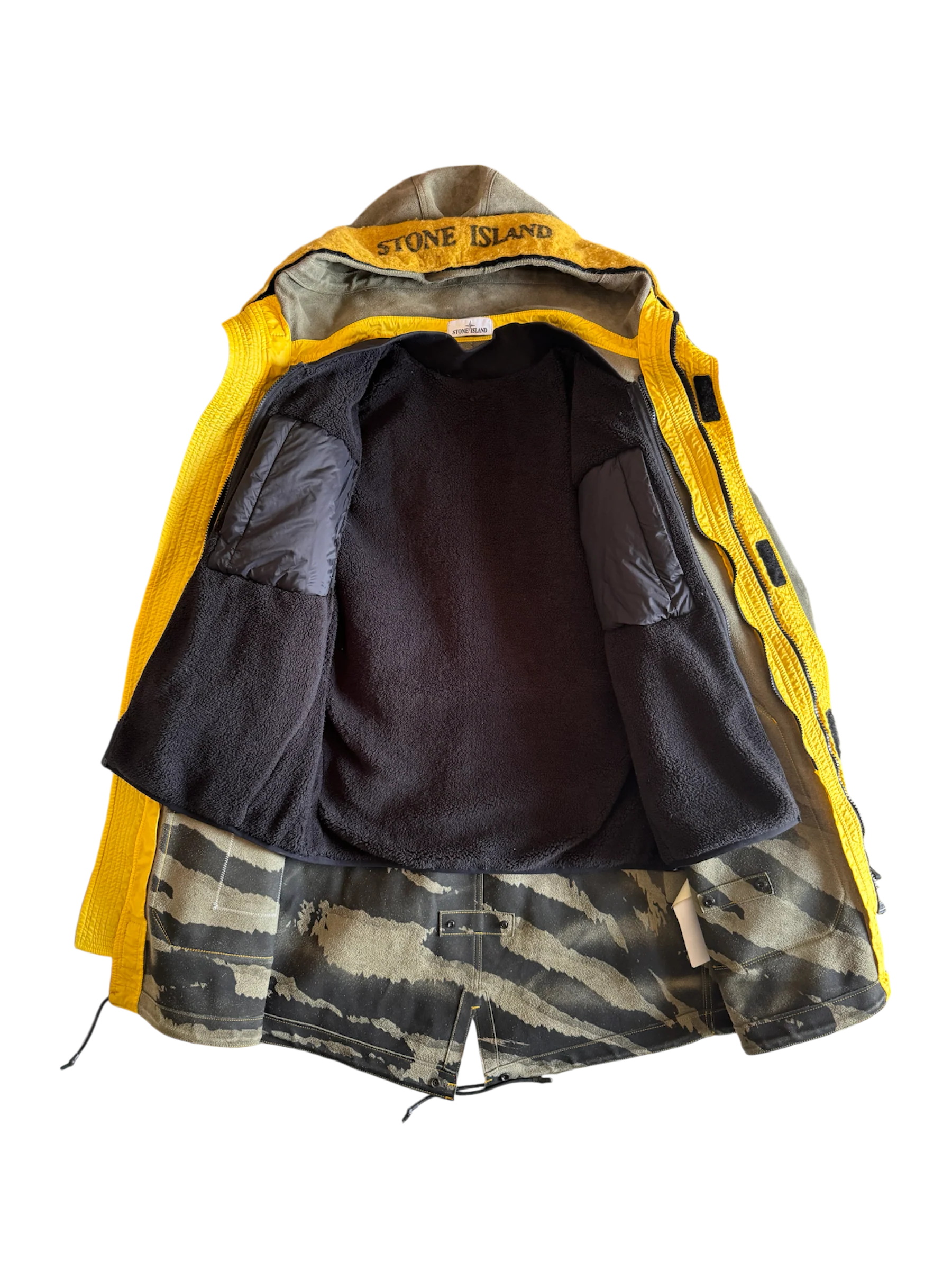Stone Island 'Man Made Suede' Parka - Large - Image 2
