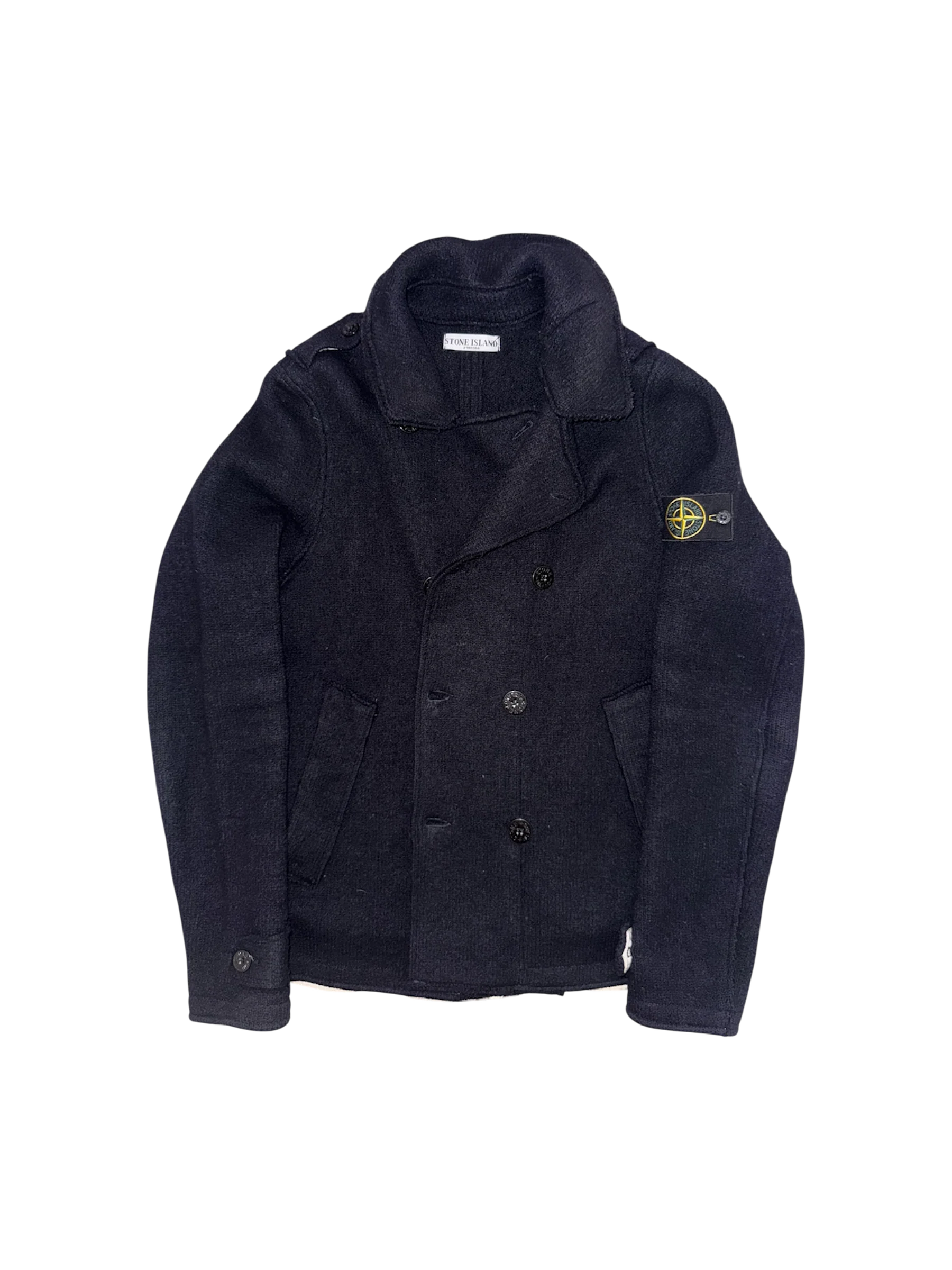 Stone Island Navy Wool Coat - Medium
