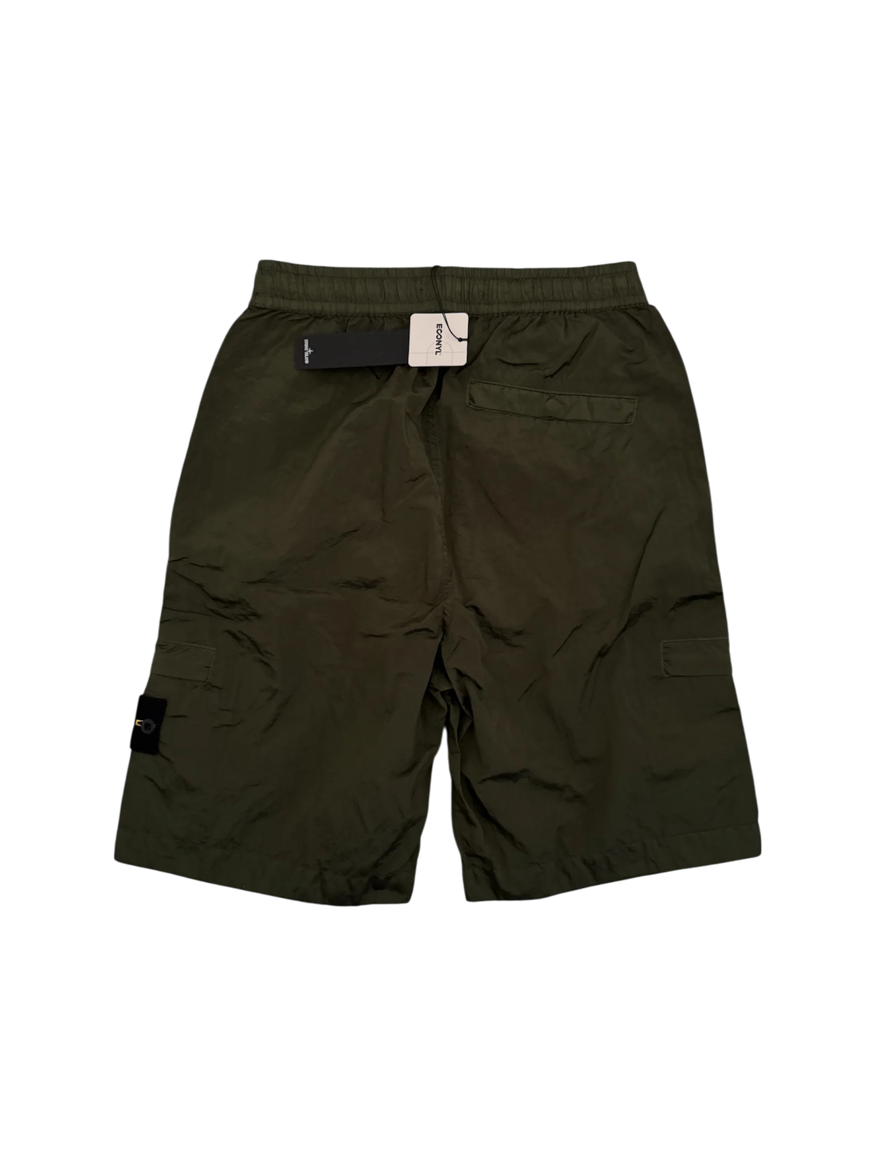 Stone Island 2022 Loose Fit Nylon Metal Khaki Shorts - W28 - Image 2