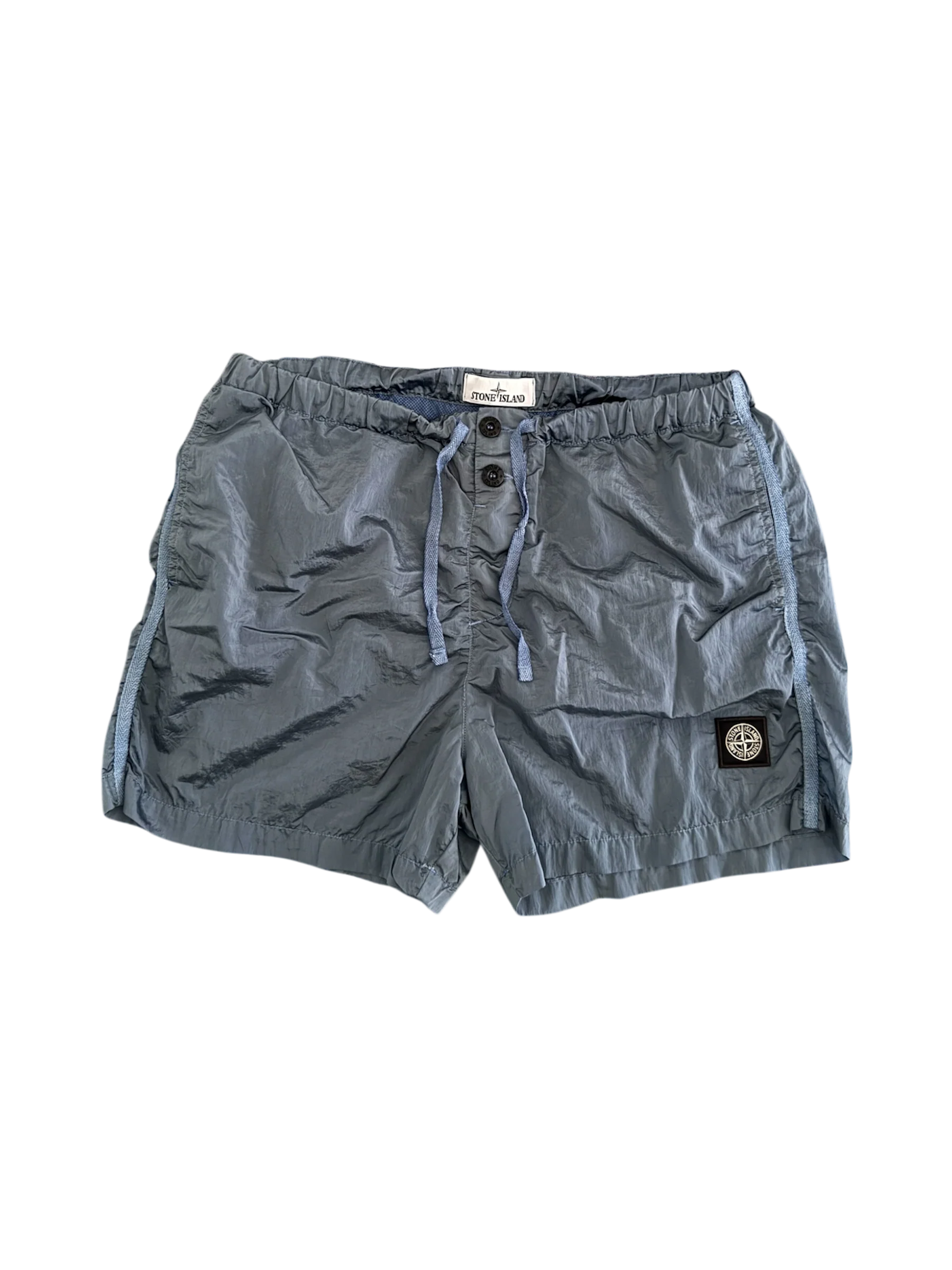 Stone Island Nylon Metal Light Blue Swim Shorts - Large