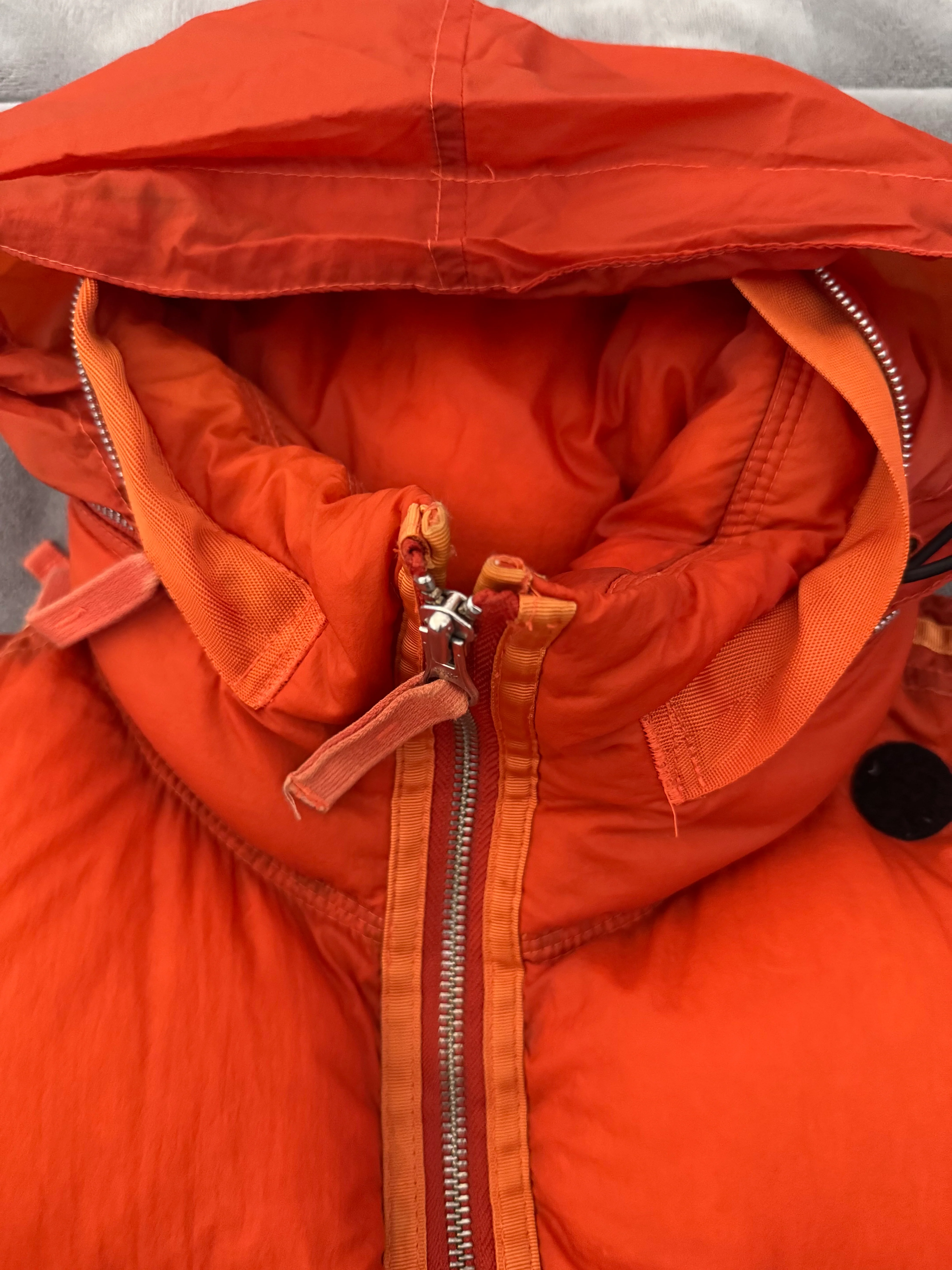 Stone Island 2007 Orange 'Opaque Nylon Tela Mesh Badge' Puffer - Large - Image 7