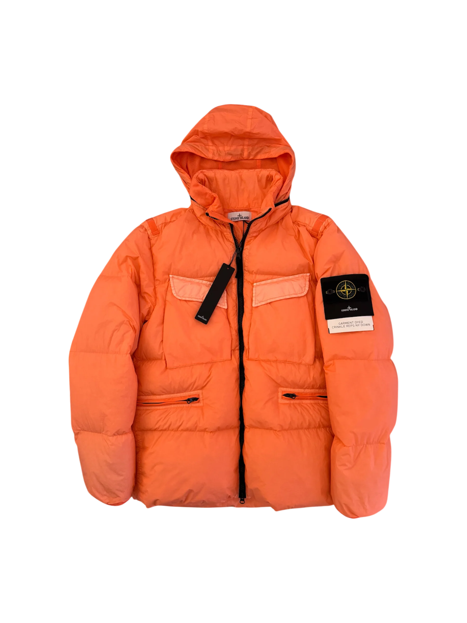 Stone Island Peach 'Crinkle Reps Ny Down' Puffer - Medium