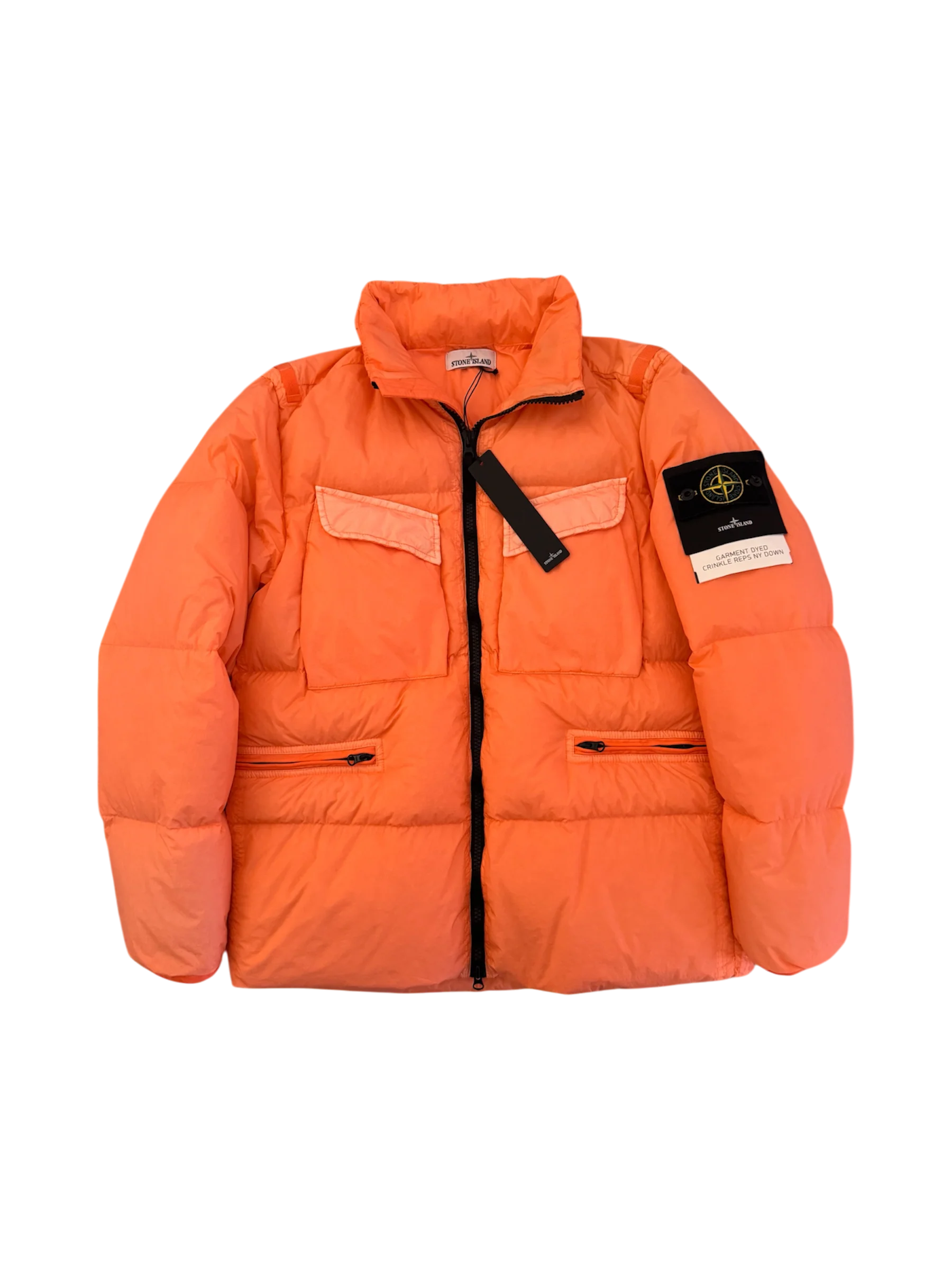 Stone Island Peach 'Crinkle Reps Ny Down' Puffer - Medium - Image 2