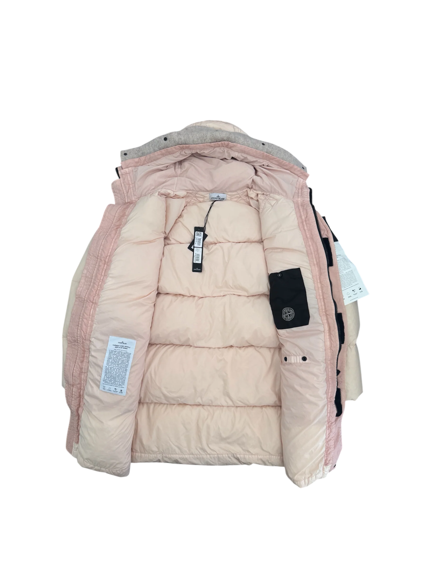 Stone Island Pink 'Crinkle Reps Ny Down' Parka Puffer - Large - Image 2