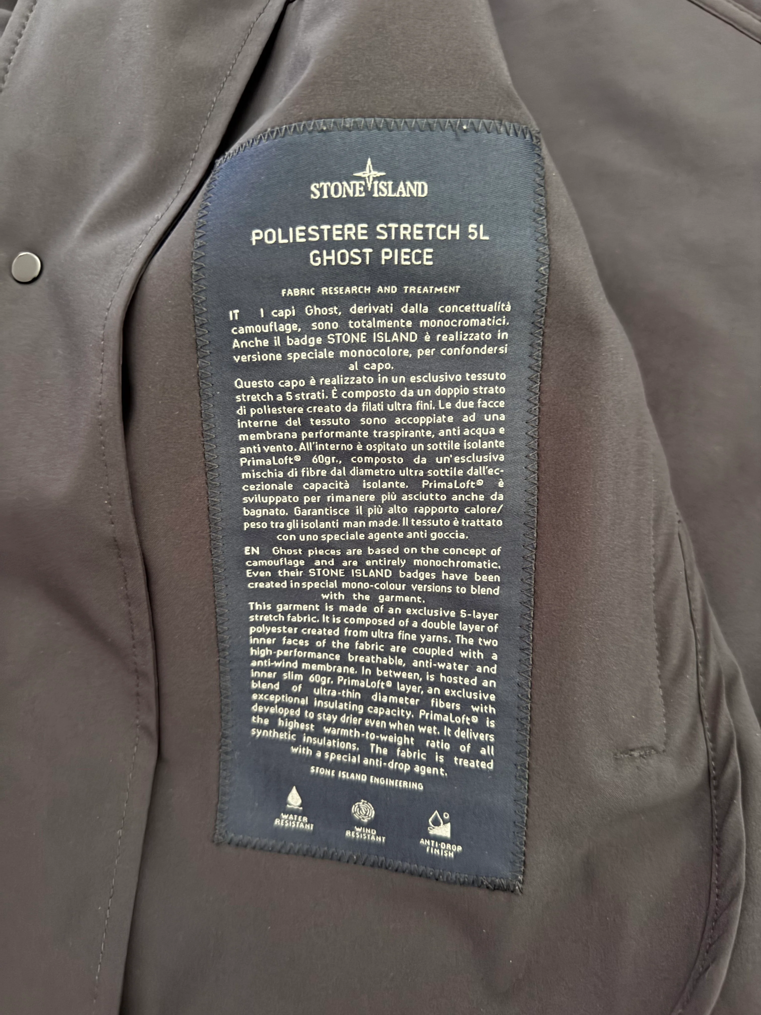 Stone Island 'Poliestere Stretch 5L Ghost Piece' Coat - Medium - Image 5