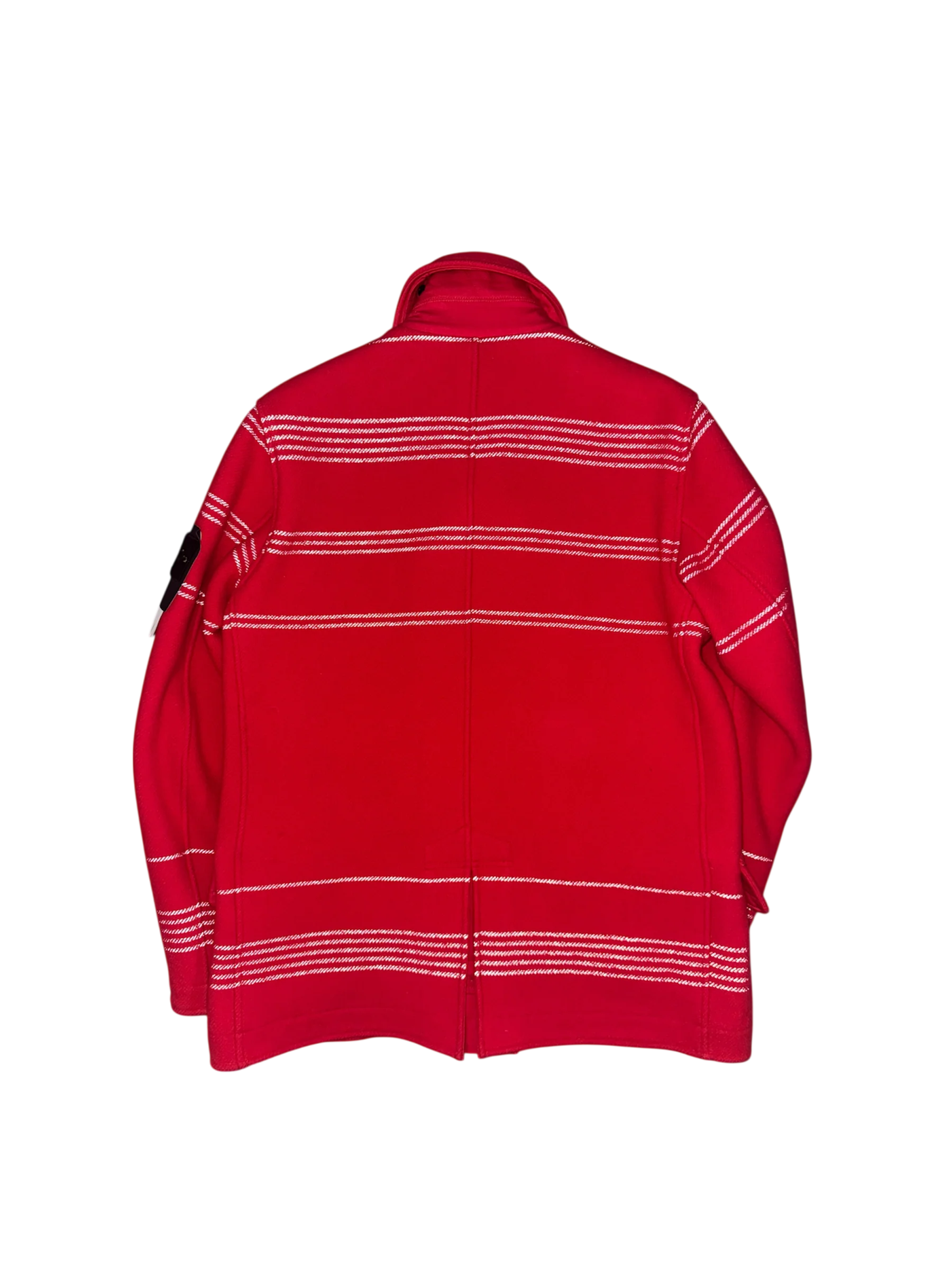 Stone Island Red 'Panno Militare + Righe Reflective' Coat - Large - Image 4