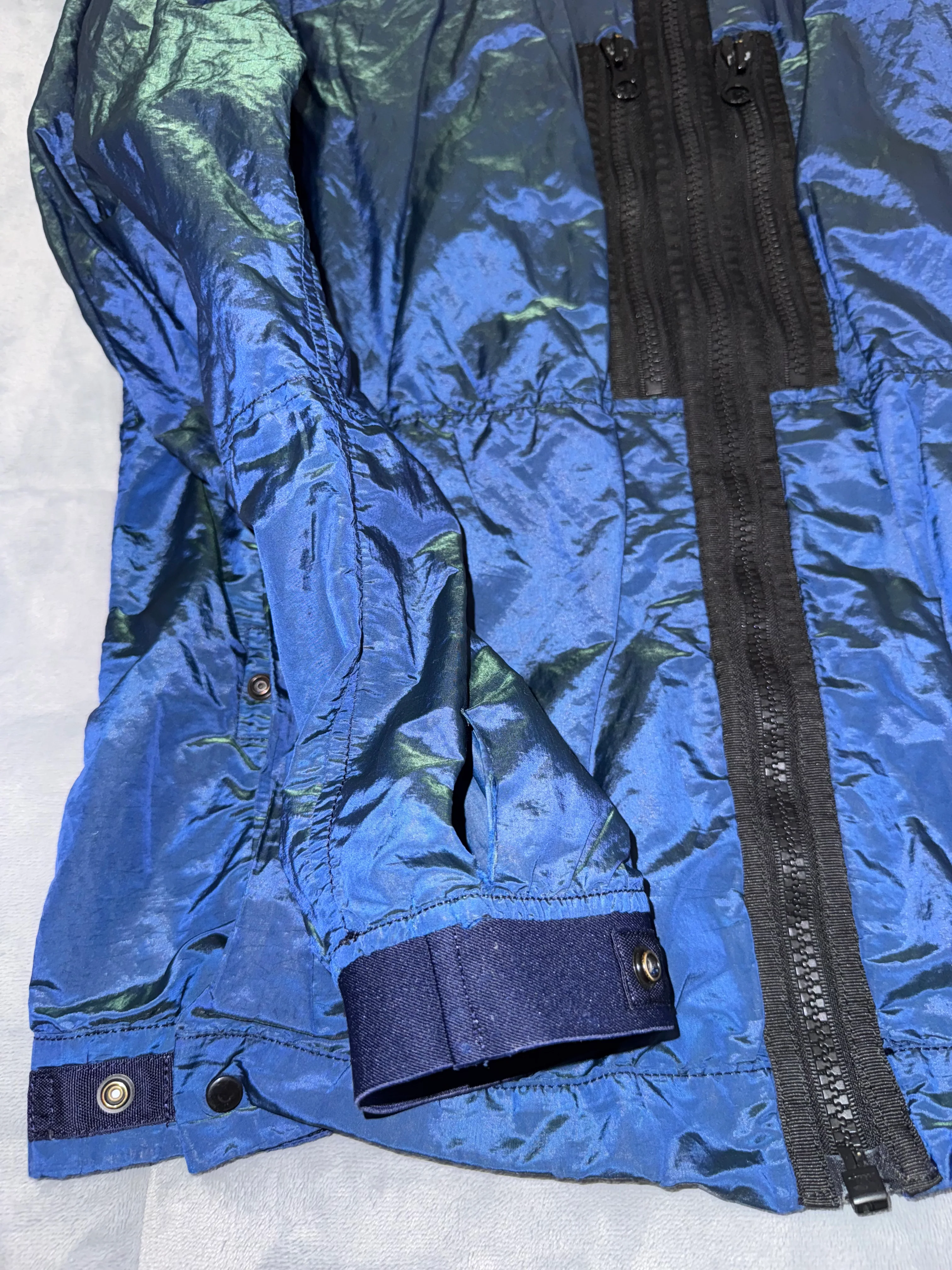 Stone Island Blue/Green 'Nylon Metal Colour Weft' Hooded Jacket - Large - Image 6